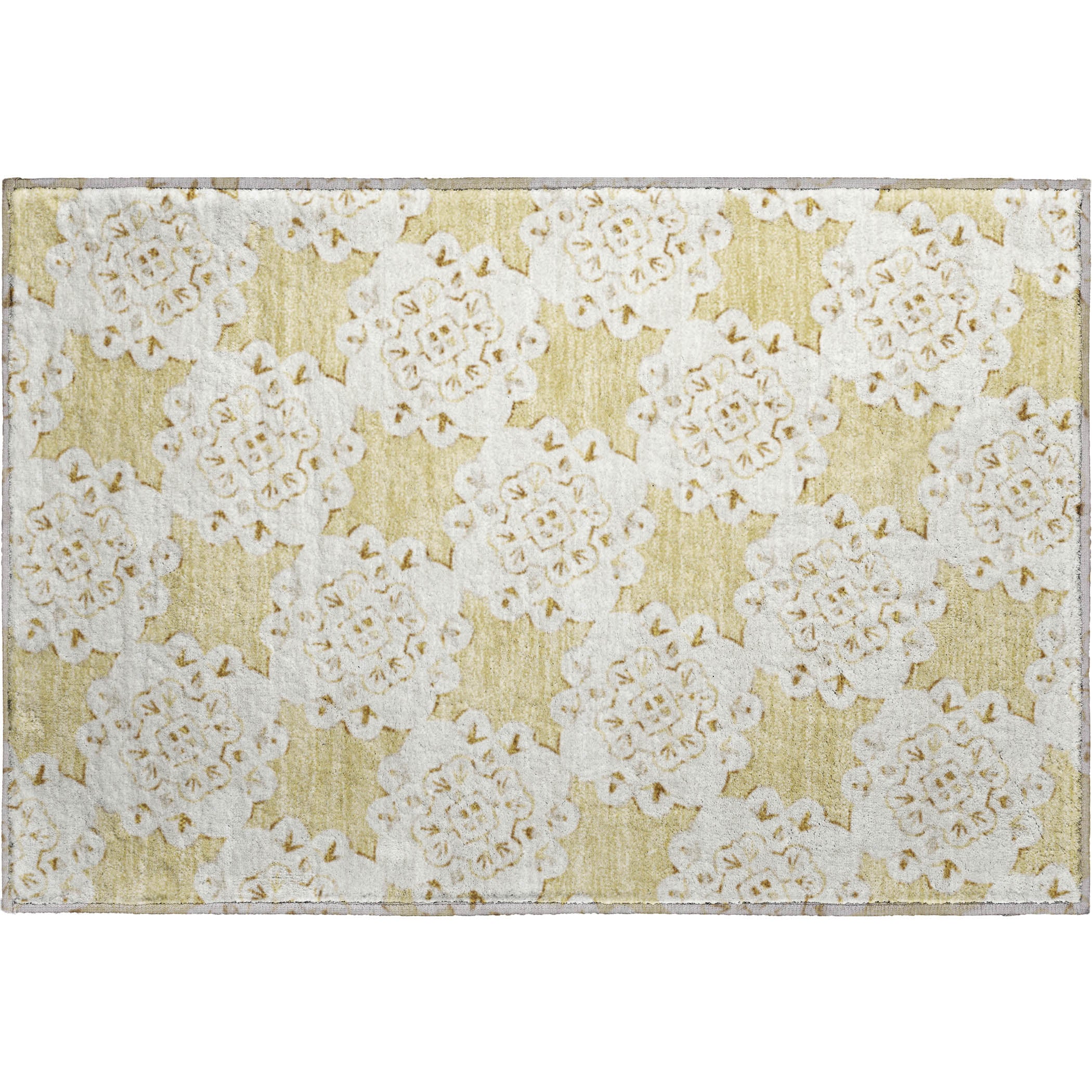 Mostar Machine Washable Transitional Wheat Gold Rug 1'8" x 2'6" #shape_Rectangle