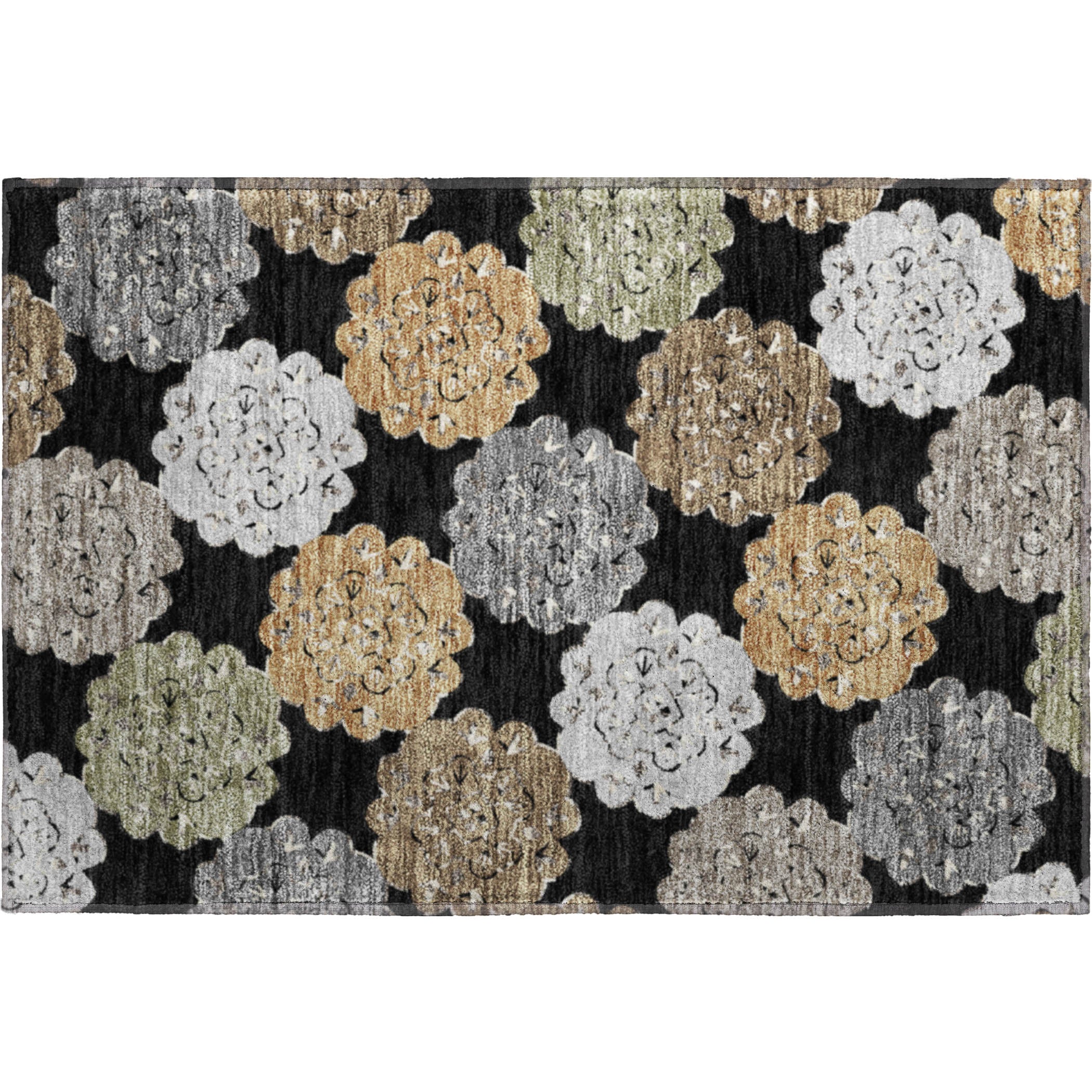 Bern Machine Washable Transitional Black Rug 1'8" x 2'6" #shape_Rectangle