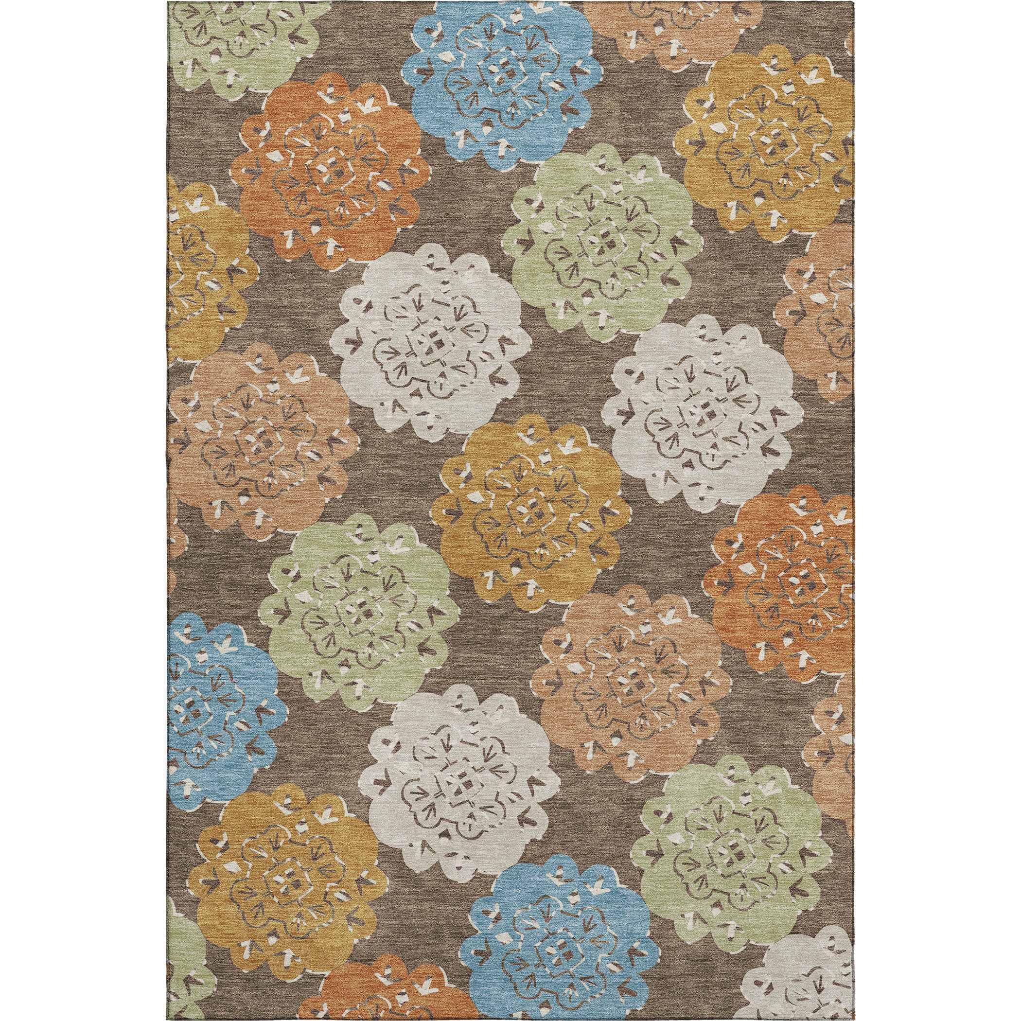Bern Machine Washable Transitional Chocolate Brown Rug 3' x 5' #shape_Rectangle