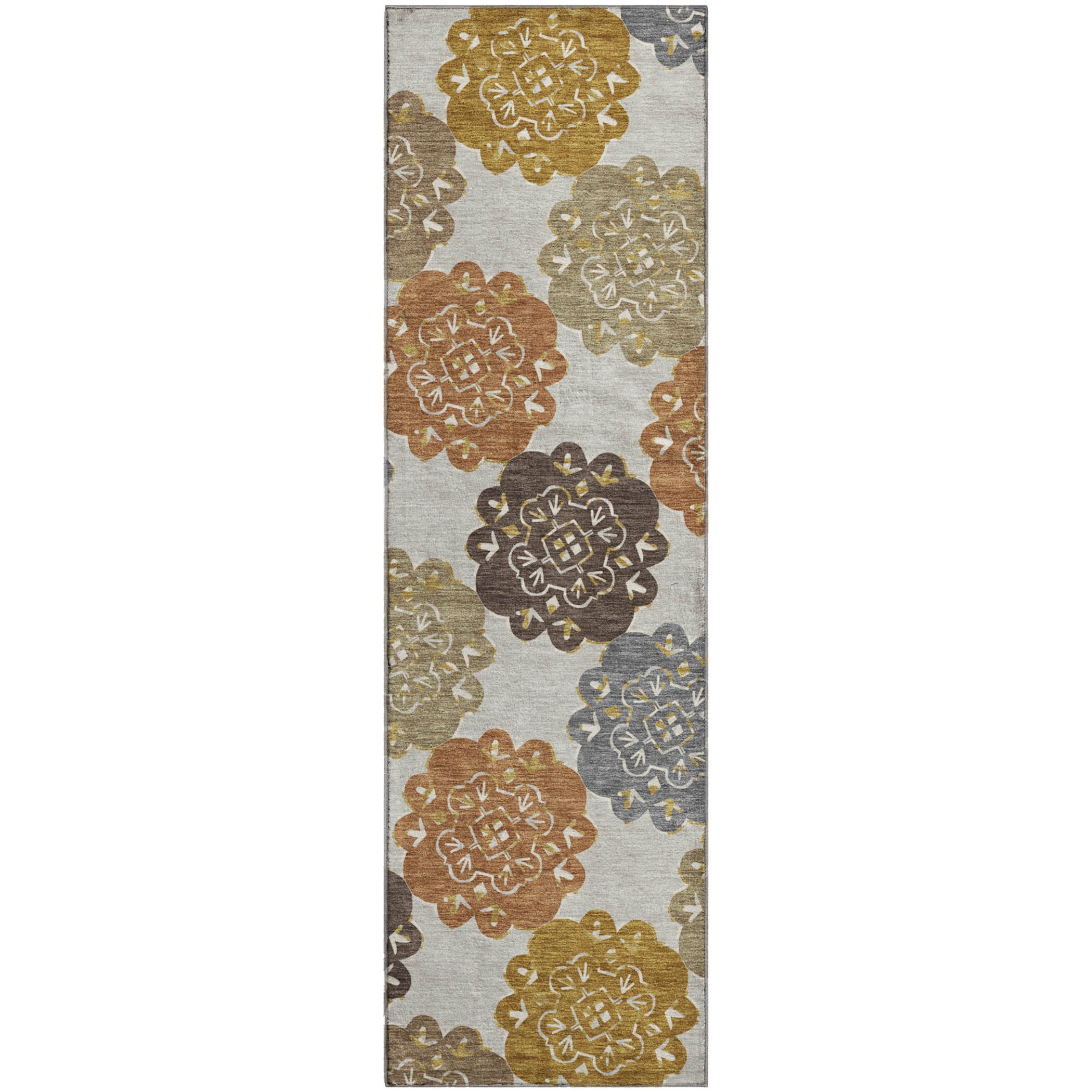 Bern Machine Washable Transitional Earth Multi Rug 2'3" x 7'6" #shape_Runner