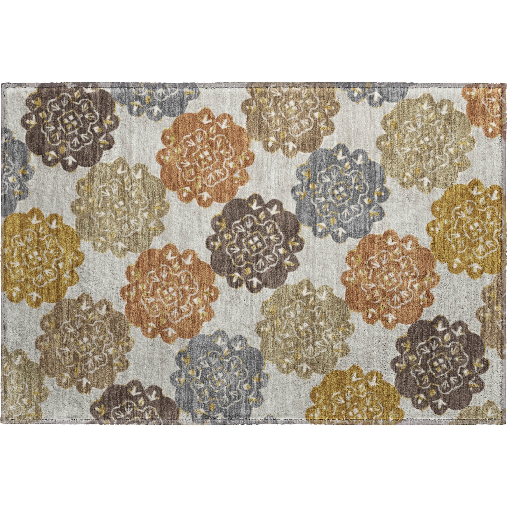 Bern Machine Washable Transitional Earth Multi Rug 1'8" x 2'6" #shape_Rectangle
