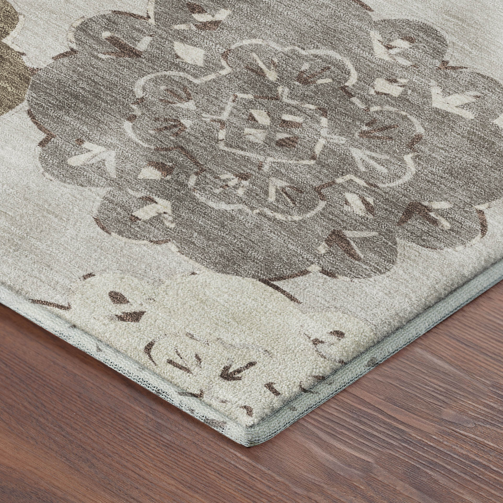 Bern Machine Washable Transitional Pearl Ivory Rug 1'8" x 2'6" #shape_Rectangle