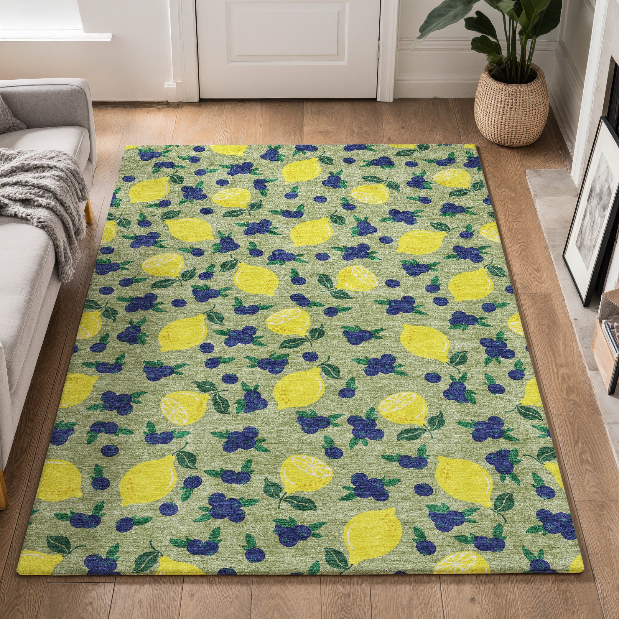 Lucerne Machine Washable Transitional Aloe Green Rug 3' x 5' #shape_Rectangle