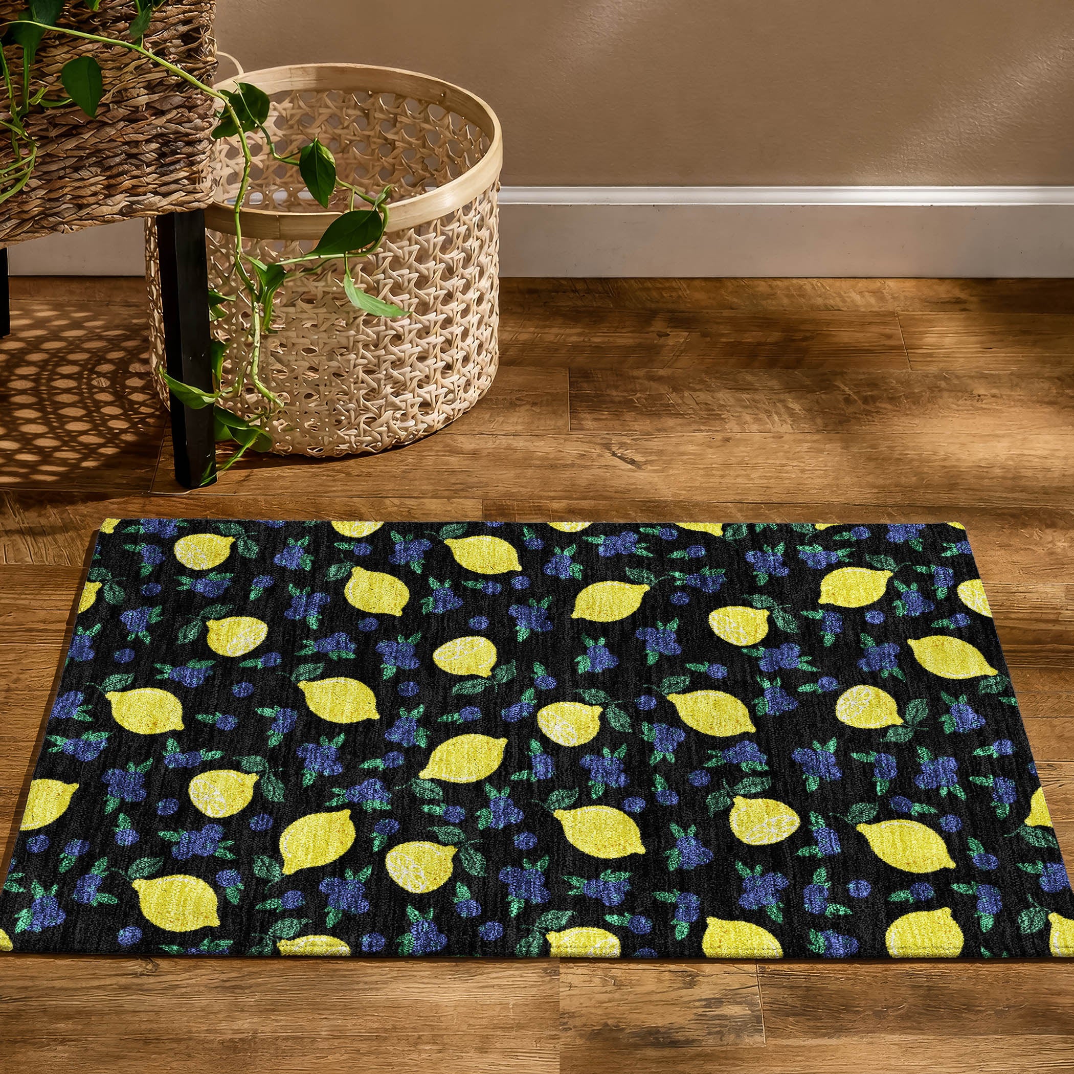 Lucerne Machine Washable Transitional Black Rug 1'8" x 2'6" #shape_Rectangle