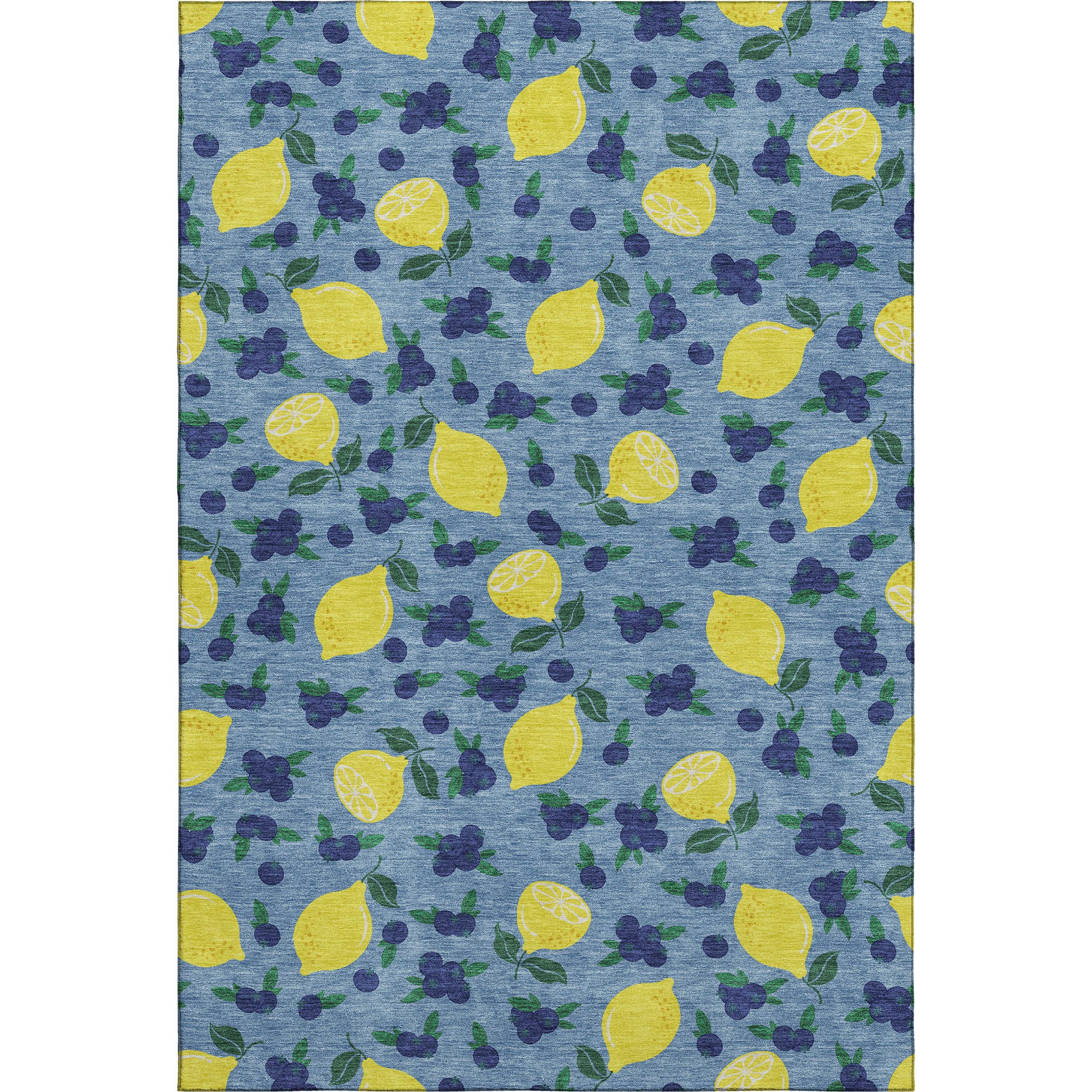 Lucerne Machine Washable Transitional Denim Blue Rug 3' x 5' #shape_Rectangle