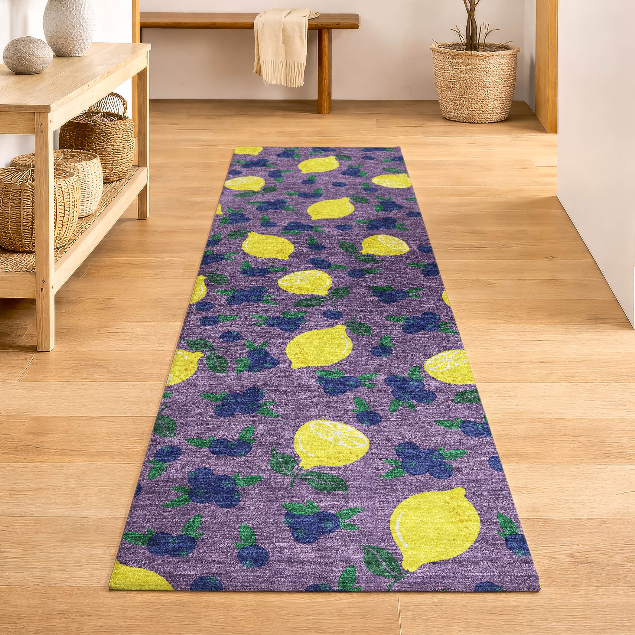 Lucerne Machine Washable Transitional Lavender Purple Rug 2'3" x 7'6" #shape_Runner