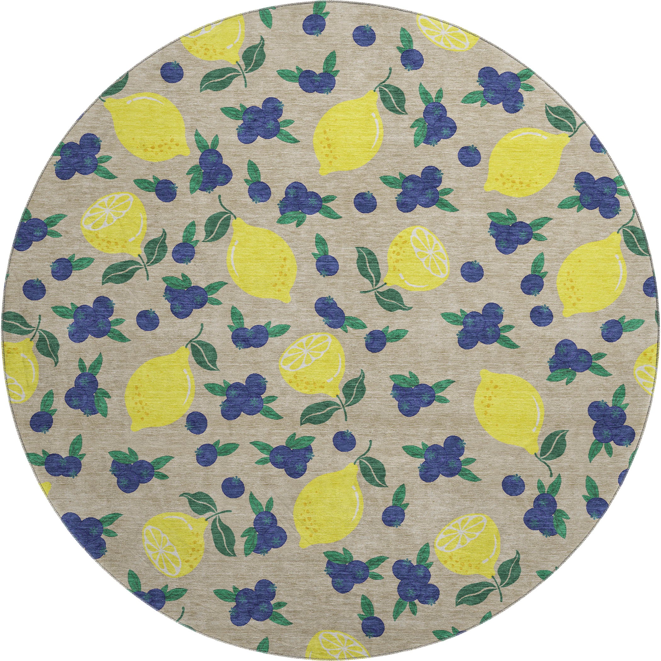 Lucerne Machine Washable Transitional Putty Ivory Rug 8' x 8' #shape_Round
