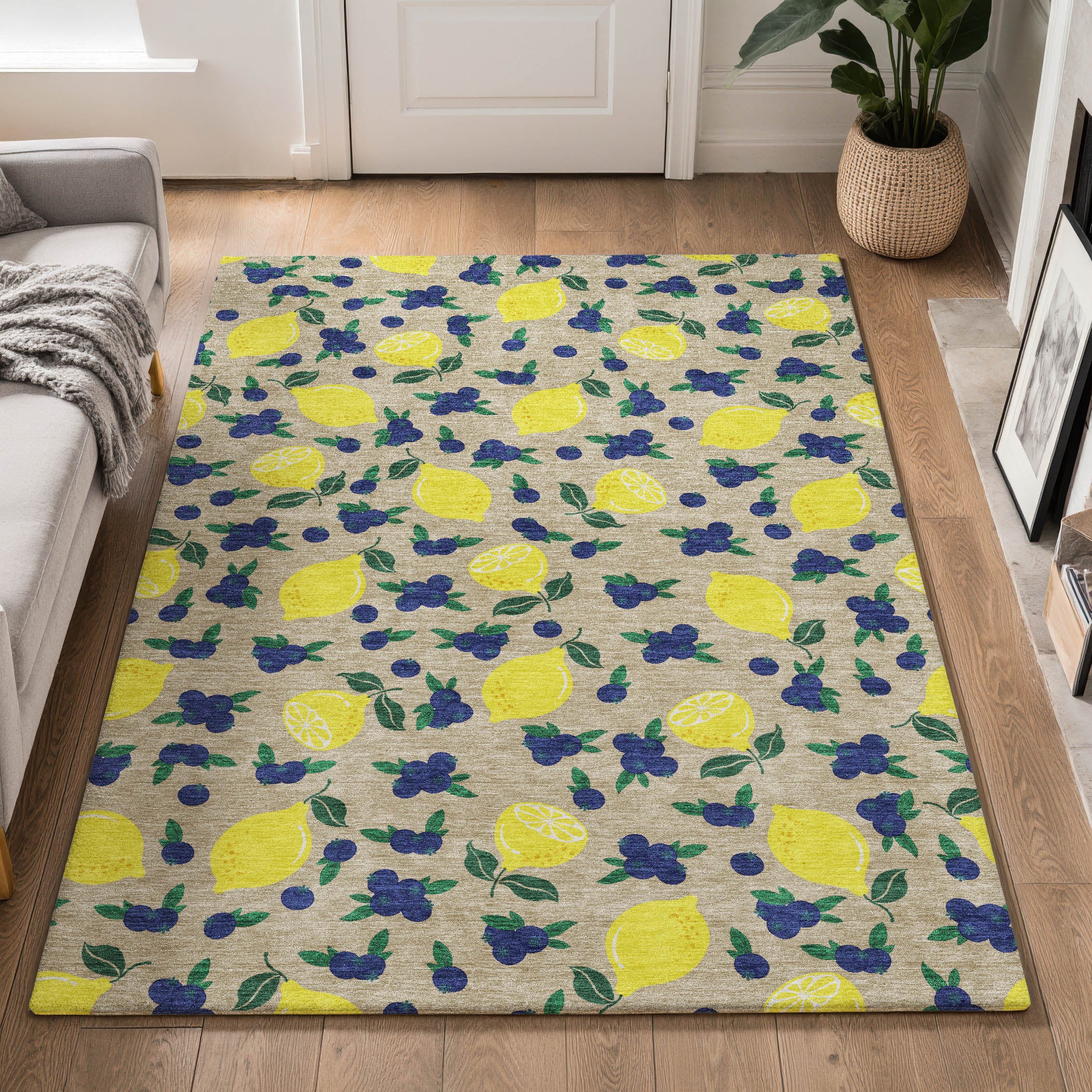 Lucerne Machine Washable Transitional Putty Ivory Rug 3' x 5' #shape_Rectangle