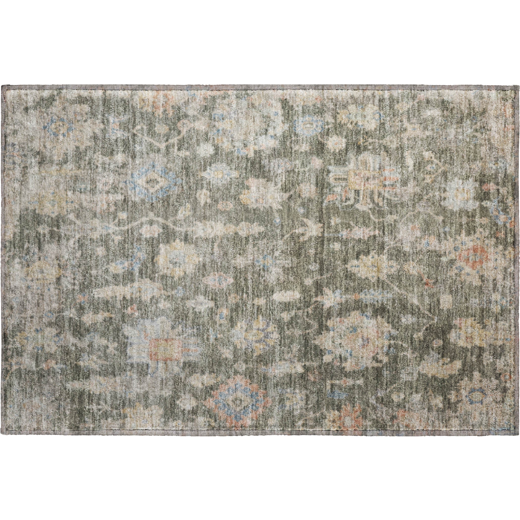 Seville Machine Washable Transitional Fern Green Rug 1'8" x 2'6" #shape_Rectangle