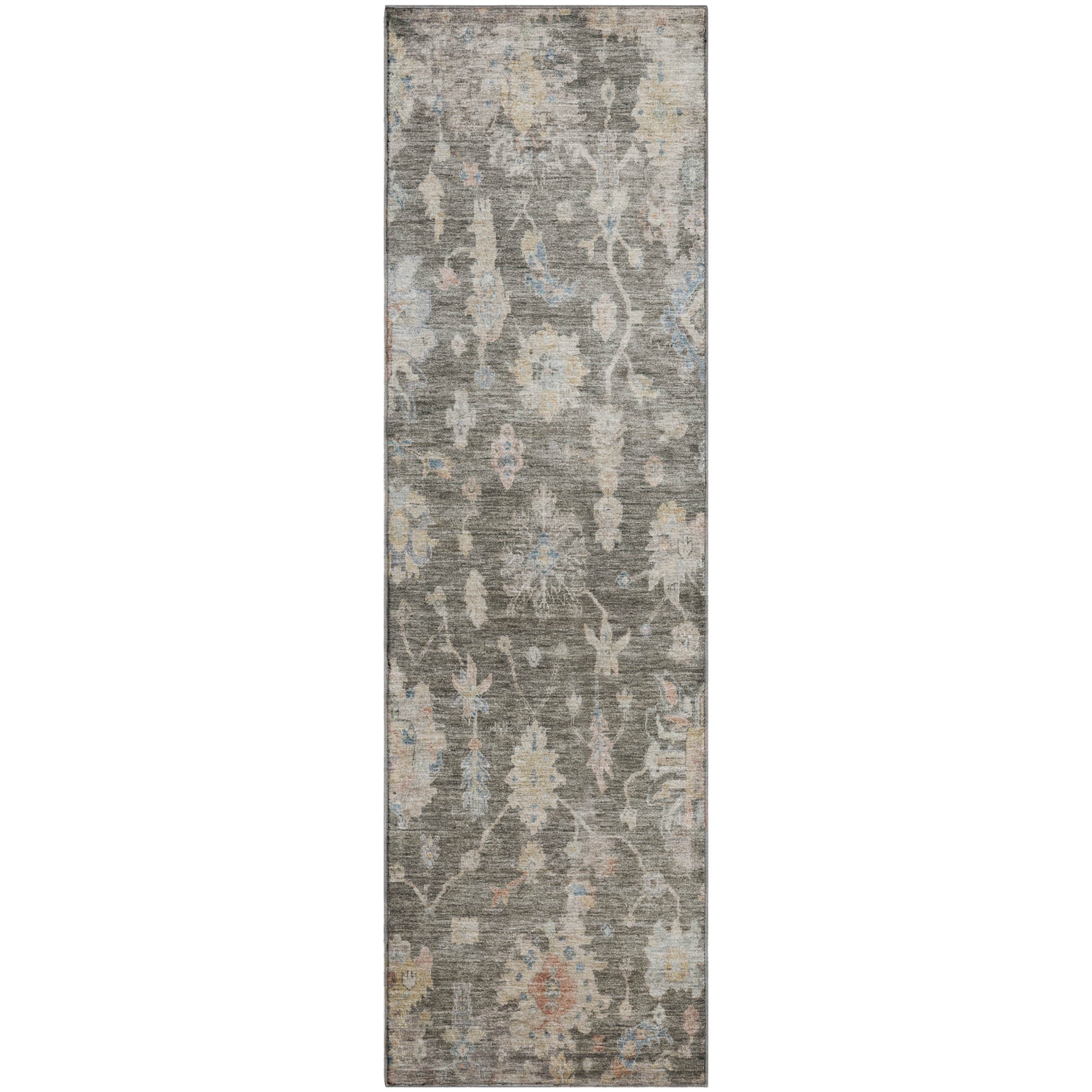 Seville Machine Washable Transitional Gray Rug 2'3" x 7'6" #shape_Runner