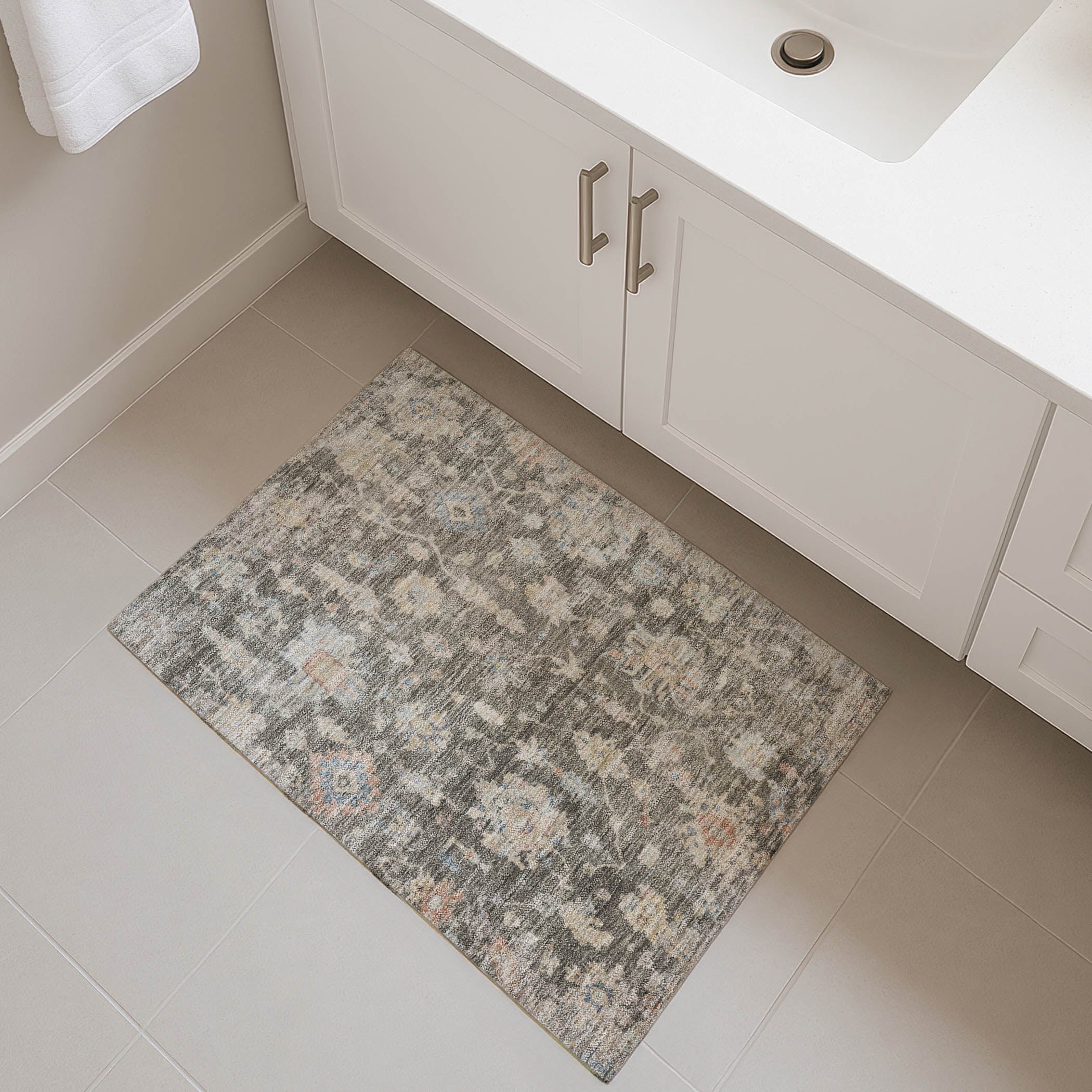 Seville Machine Washable Transitional Gray Rug 1'8" x 2'6" #shape_Rectangle