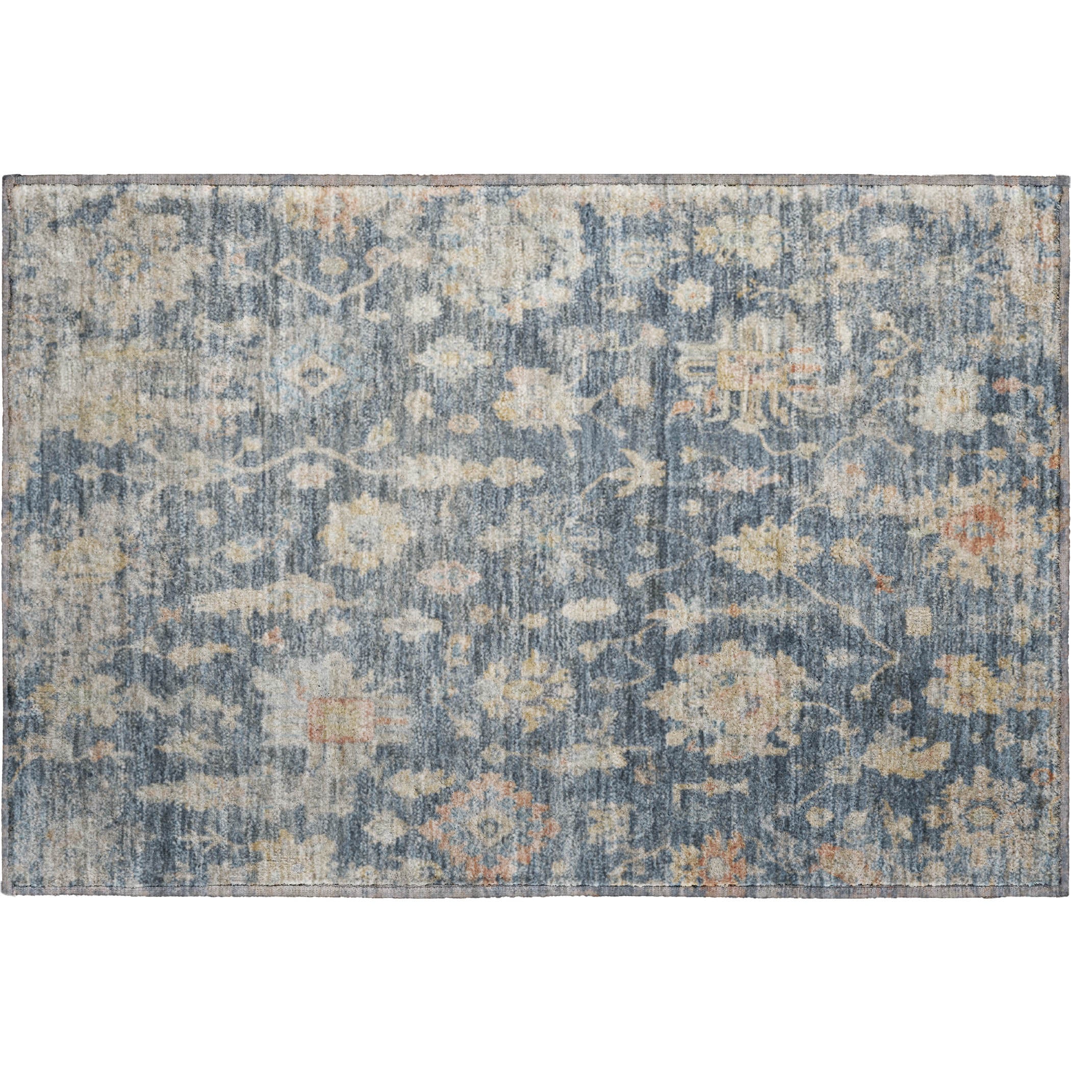 Seville Machine Washable Transitional Navy Blue Rug 1'8" x 2'6" #shape_Rectangle