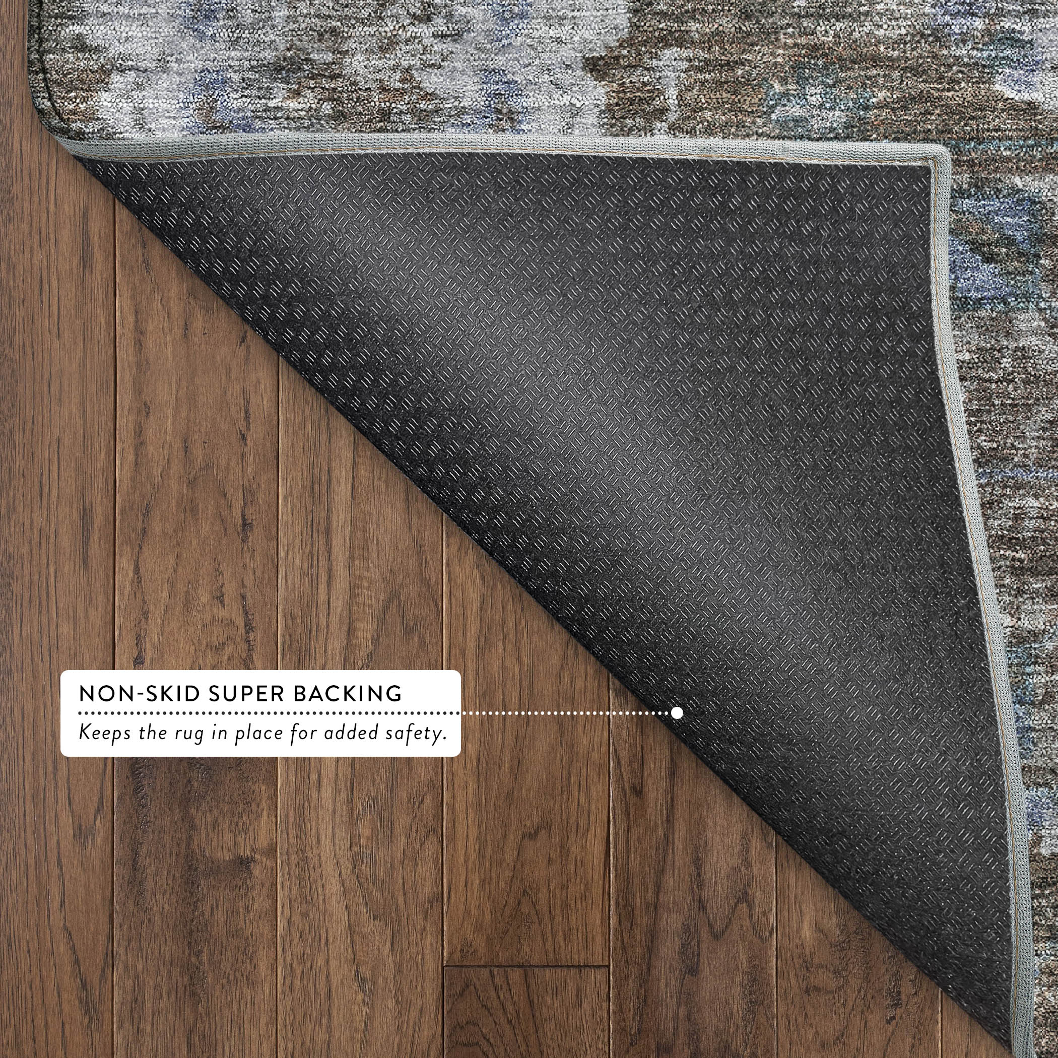 Hoi An Machine Washable Transitional Chocolate Brown Rug 1'8" x 2'6" #shape_Rectangle