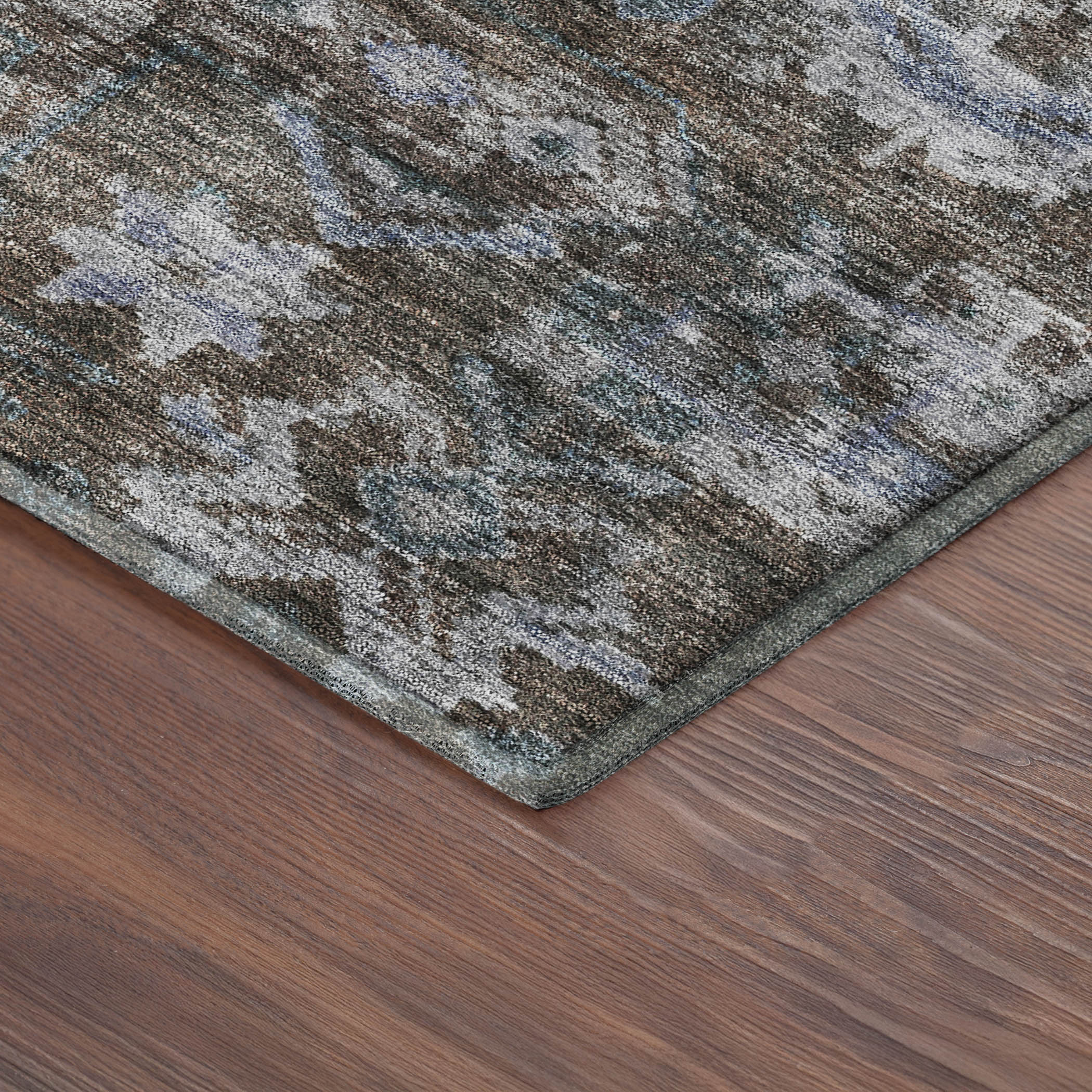 Hoi An Machine Washable Transitional Chocolate Brown Rug 1'8" x 2'6" #shape_Rectangle