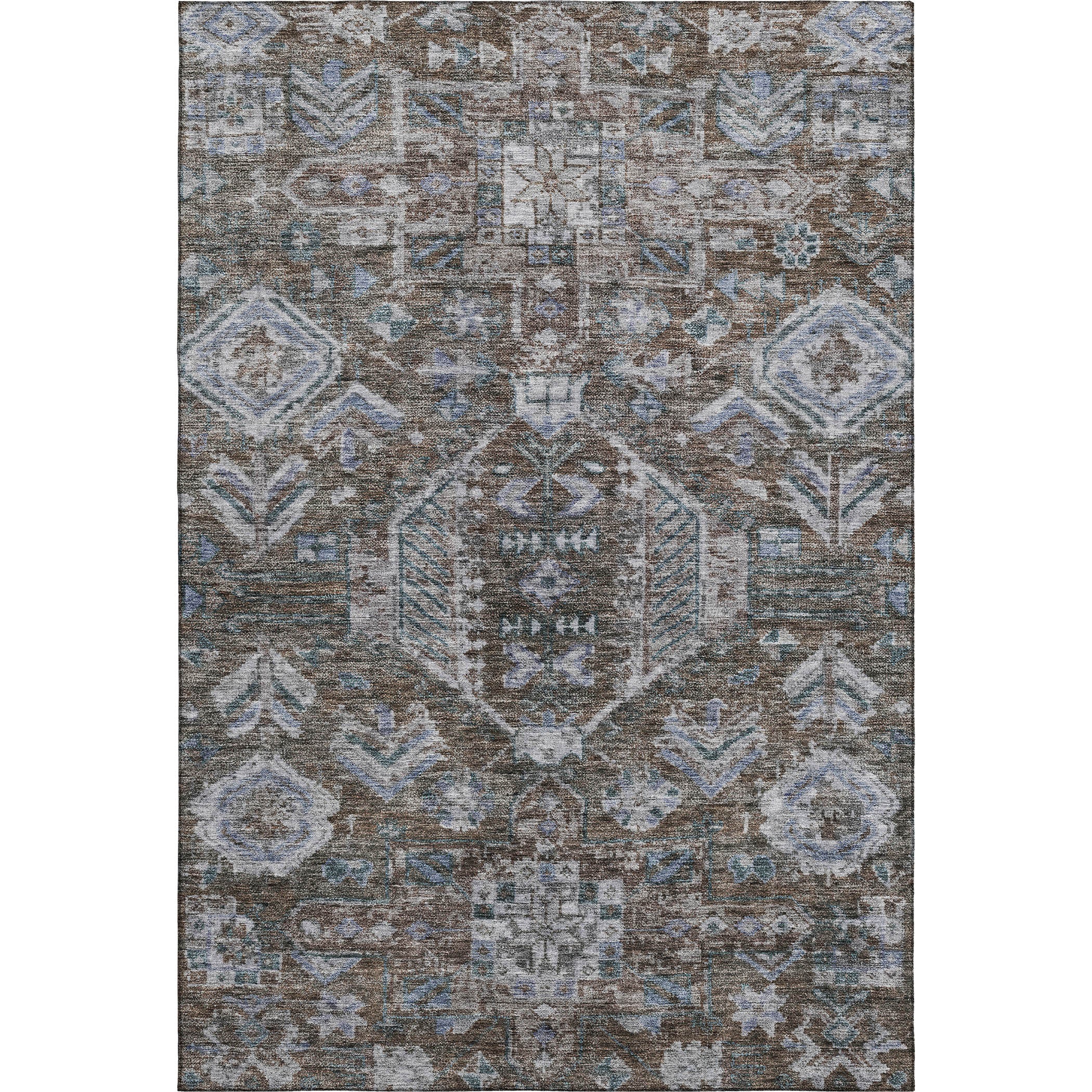 Hoi An Machine Washable Transitional Chocolate Brown Rug 3' x 5' #shape_Rectangle