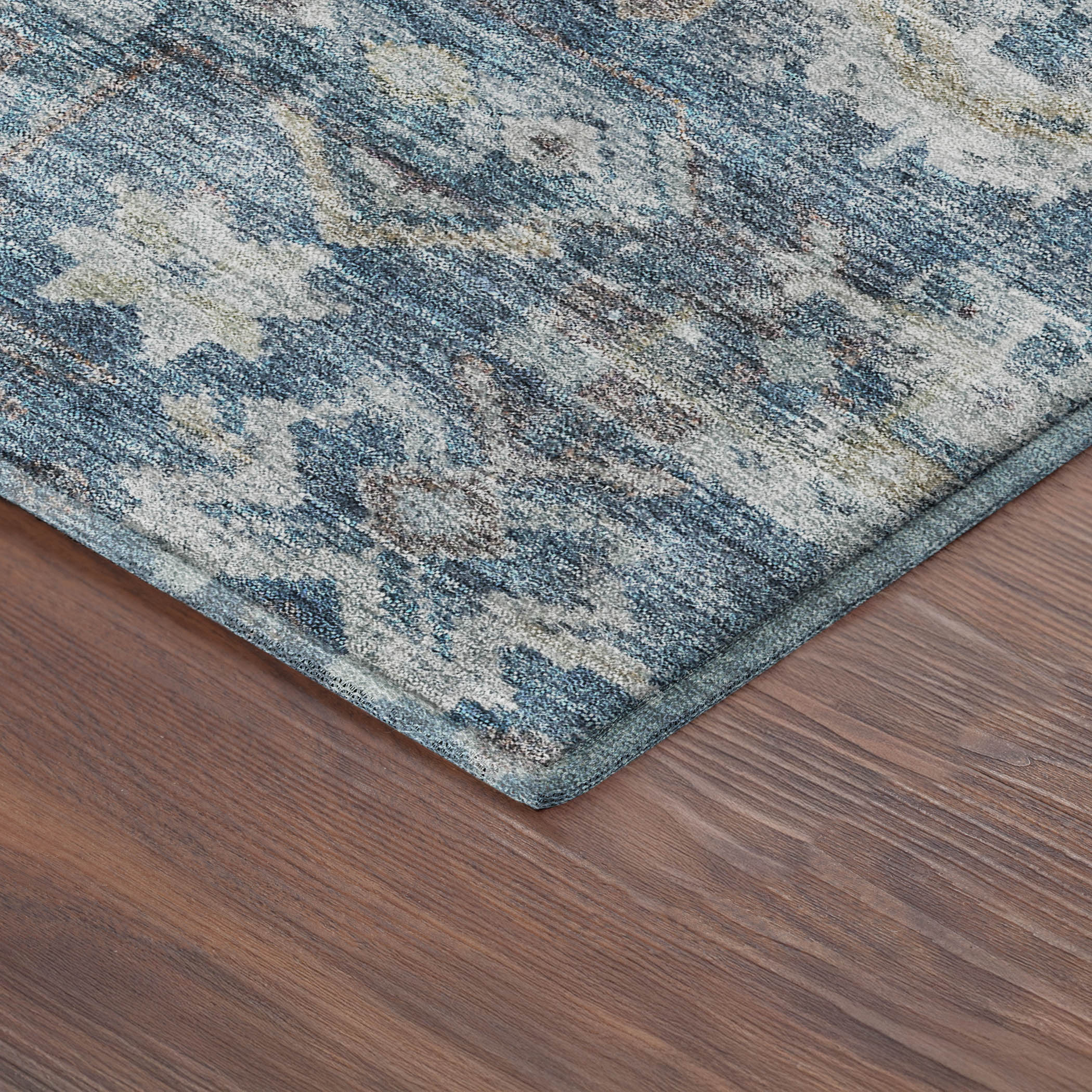 Hoi An Machine Washable Transitional Denim Blue Rug 1'8" x 2'6" #shape_Rectangle
