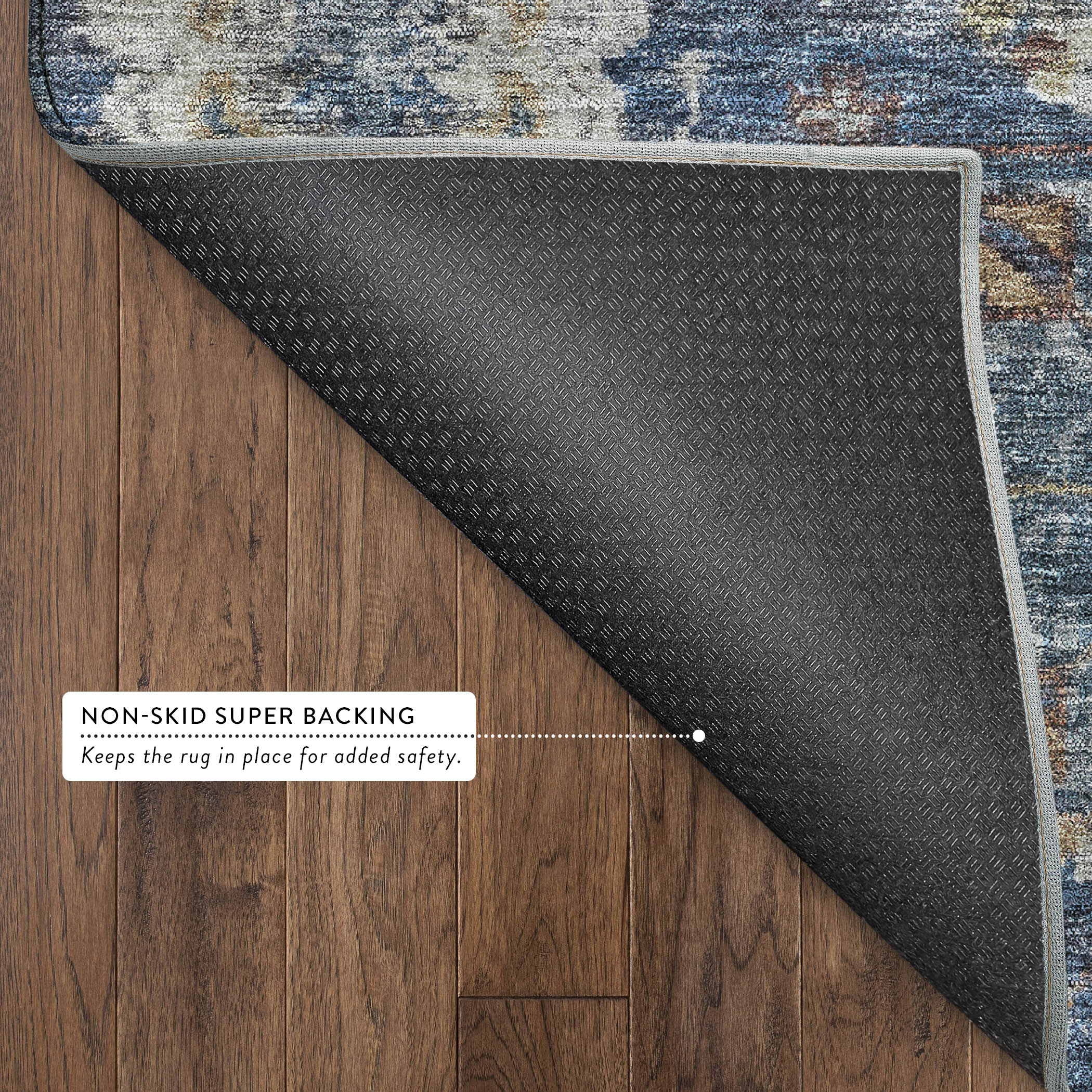 Hoi An Machine Washable Transitional Navy Blue Rug 1'8" x 2'6" #shape_Rectangle
