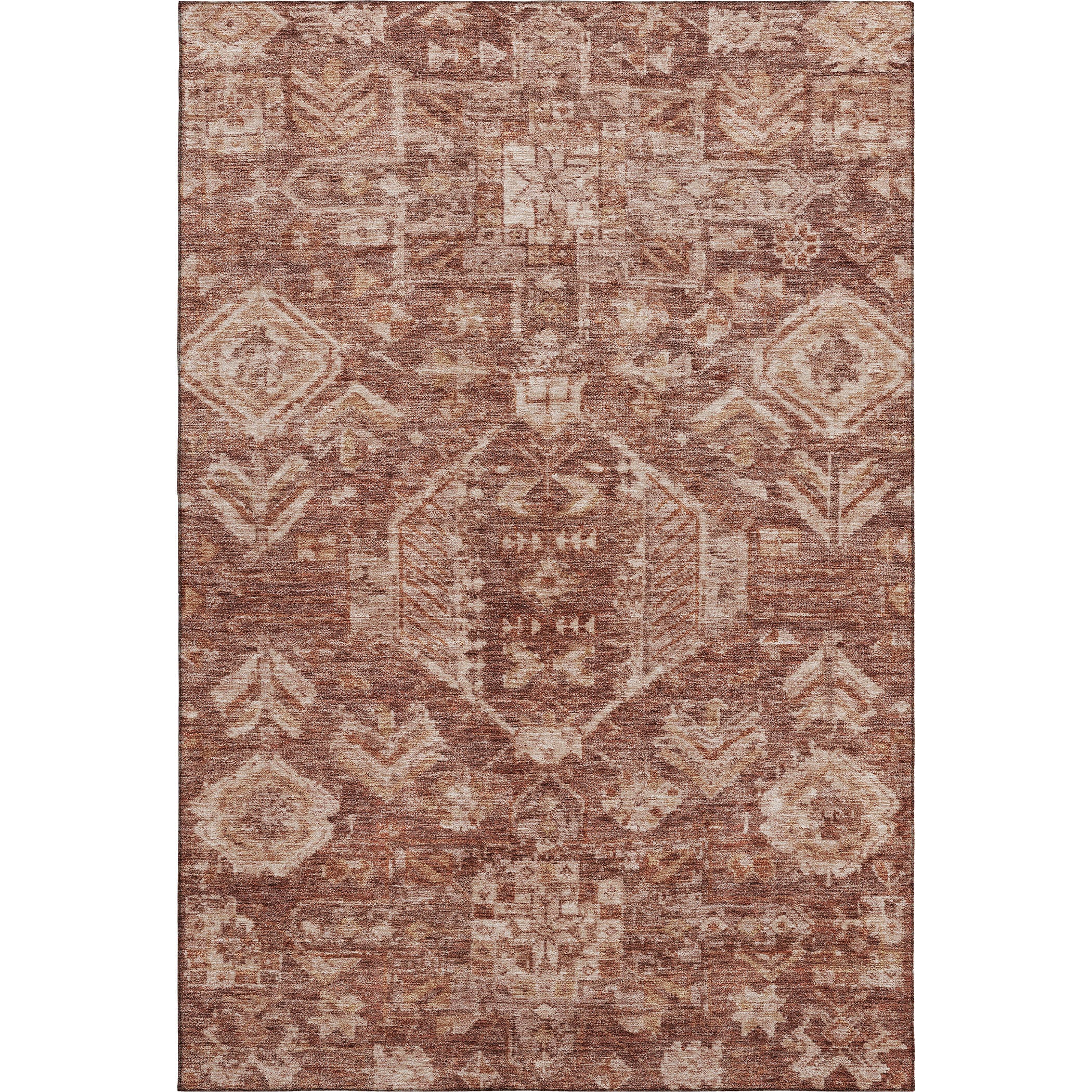 Hoi An Machine Washable Transitional Paprika Orange Rug 3' x 5' #shape_Rectangle