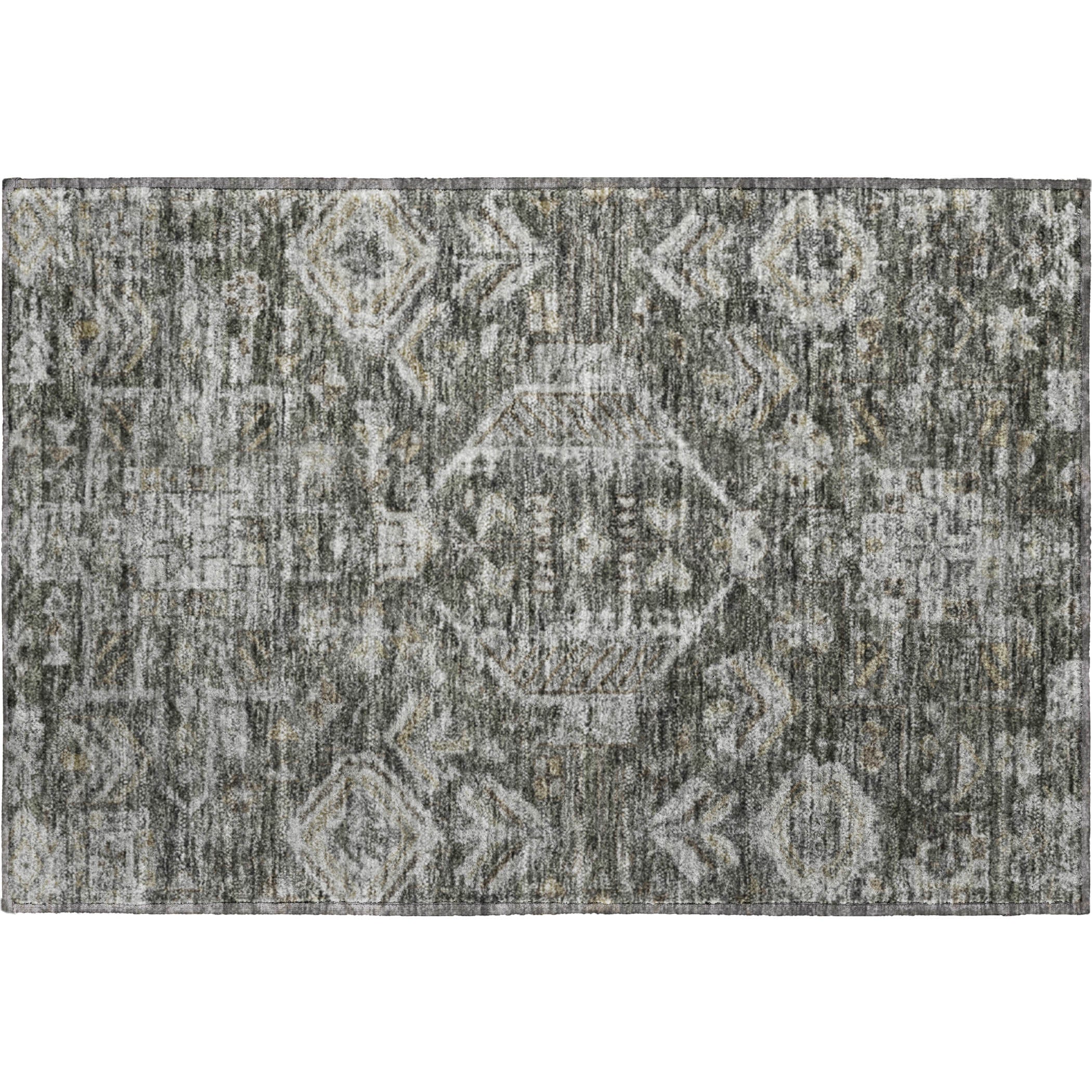 Hoi An Machine Washable Transitional Pewter Gray Rug 1'8" x 2'6" #shape_Rectangle
