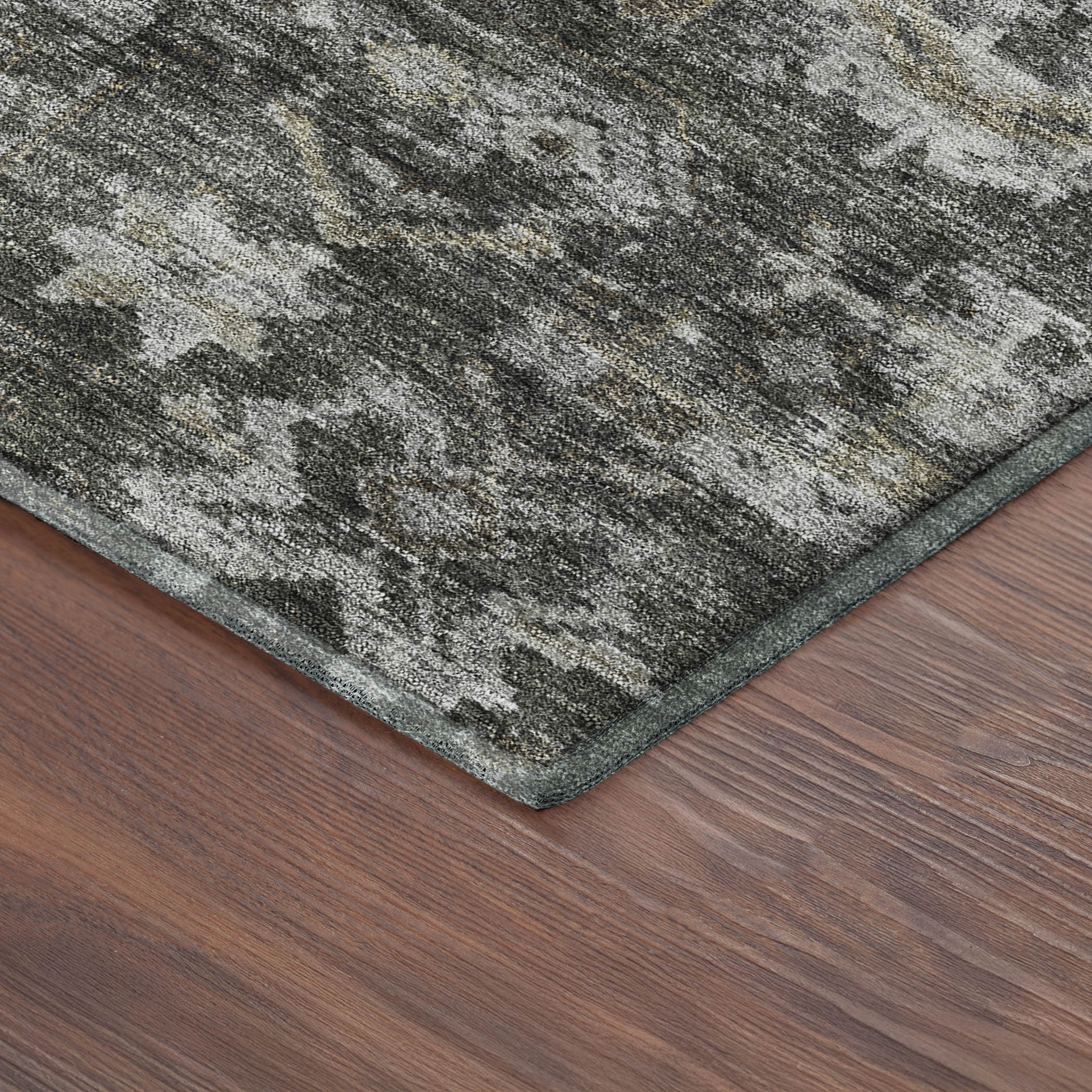 Hoi An Machine Washable Transitional Pewter Gray Rug 1'8" x 2'6" #shape_Rectangle