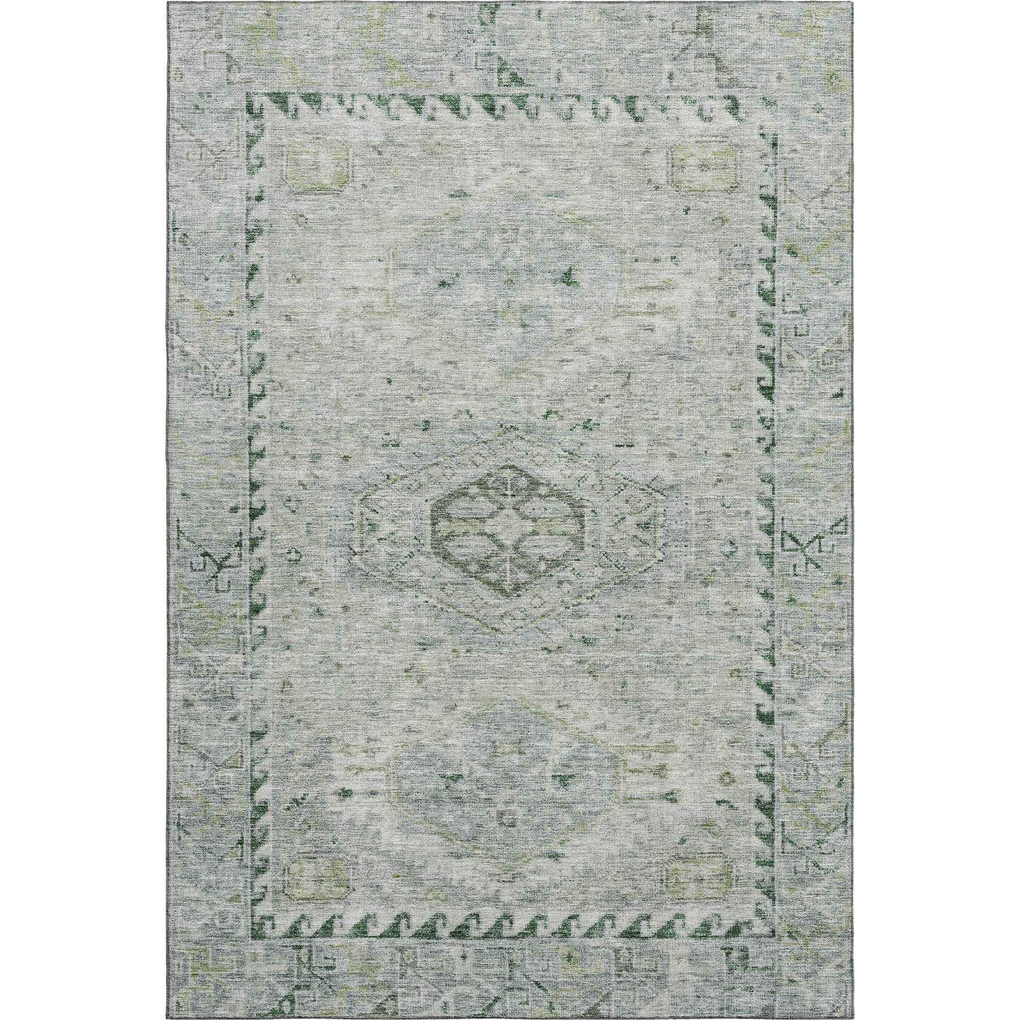 Sarajevo Machine Washable Traditional Celery Green Rug 3' x 5' #shape_Rectangle