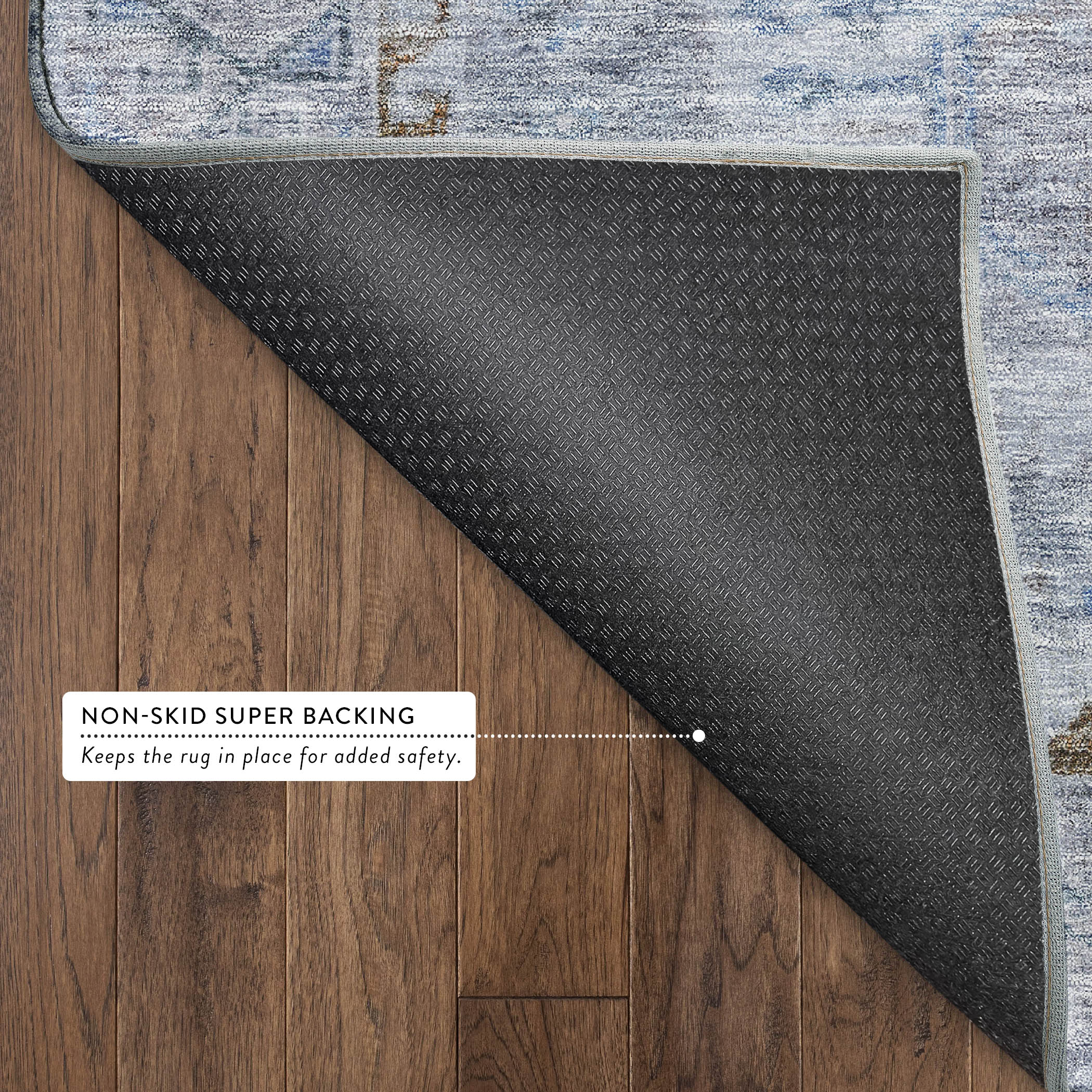Sarajevo Machine Washable Traditional Sky Blue Rug 1'8" x 2'6" #shape_Rectangle