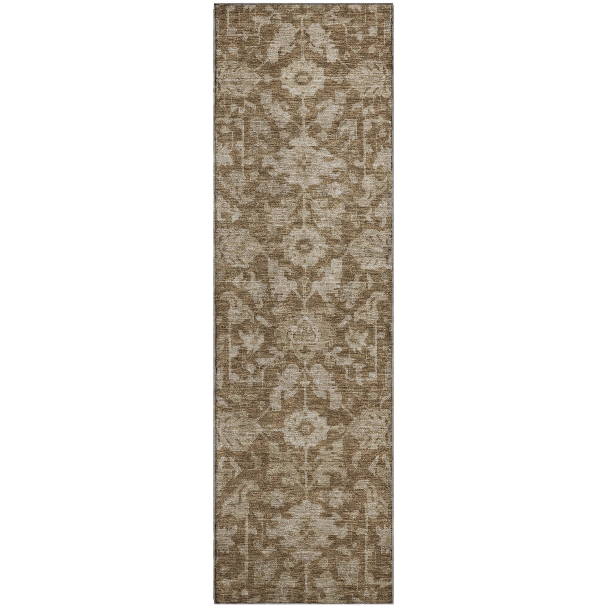 Sarajevo Machine Washable Traditional Brown Rug 2'3" x 7'6" #shape_Runner