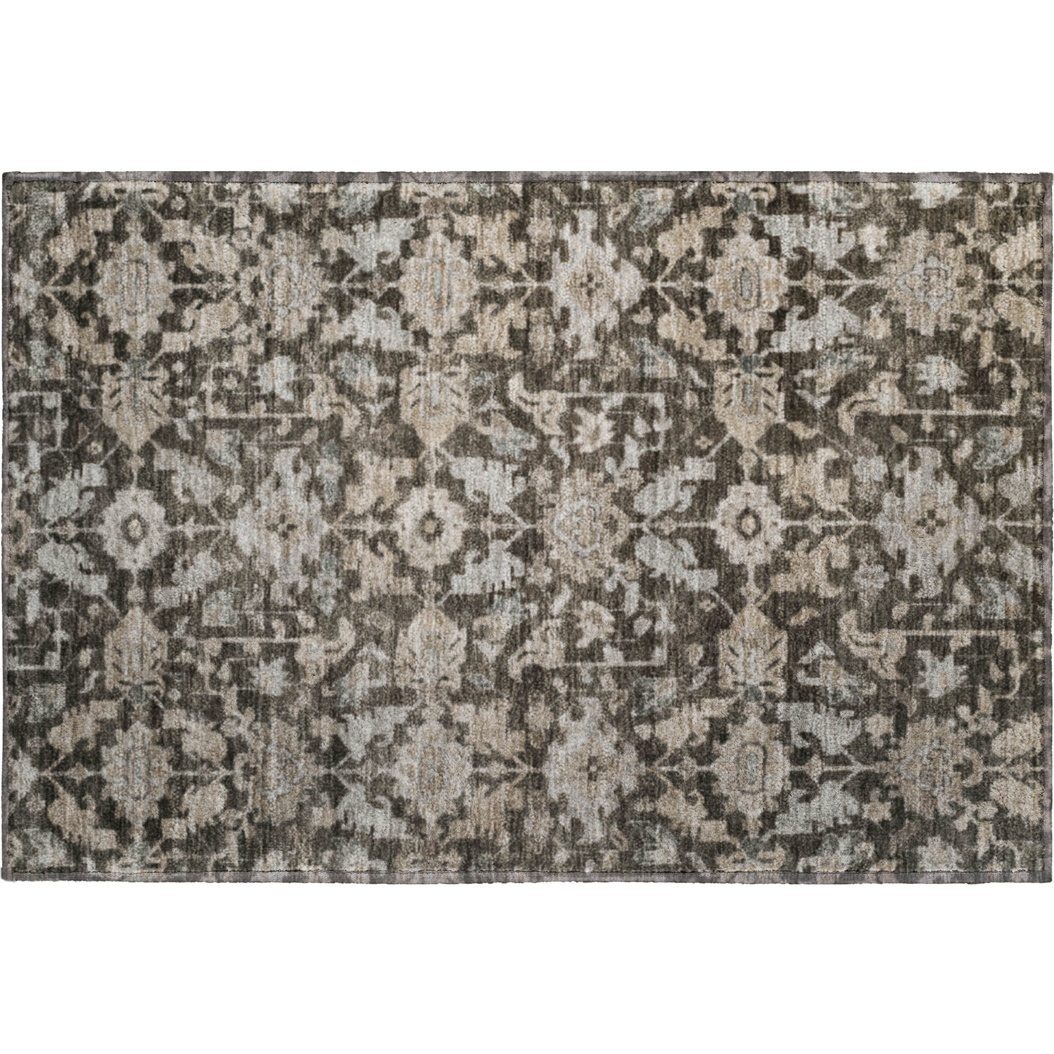 Sarajevo Machine Washable Traditional Chocolate Brown Rug 1'8" x 2'6" #shape_Rectangle