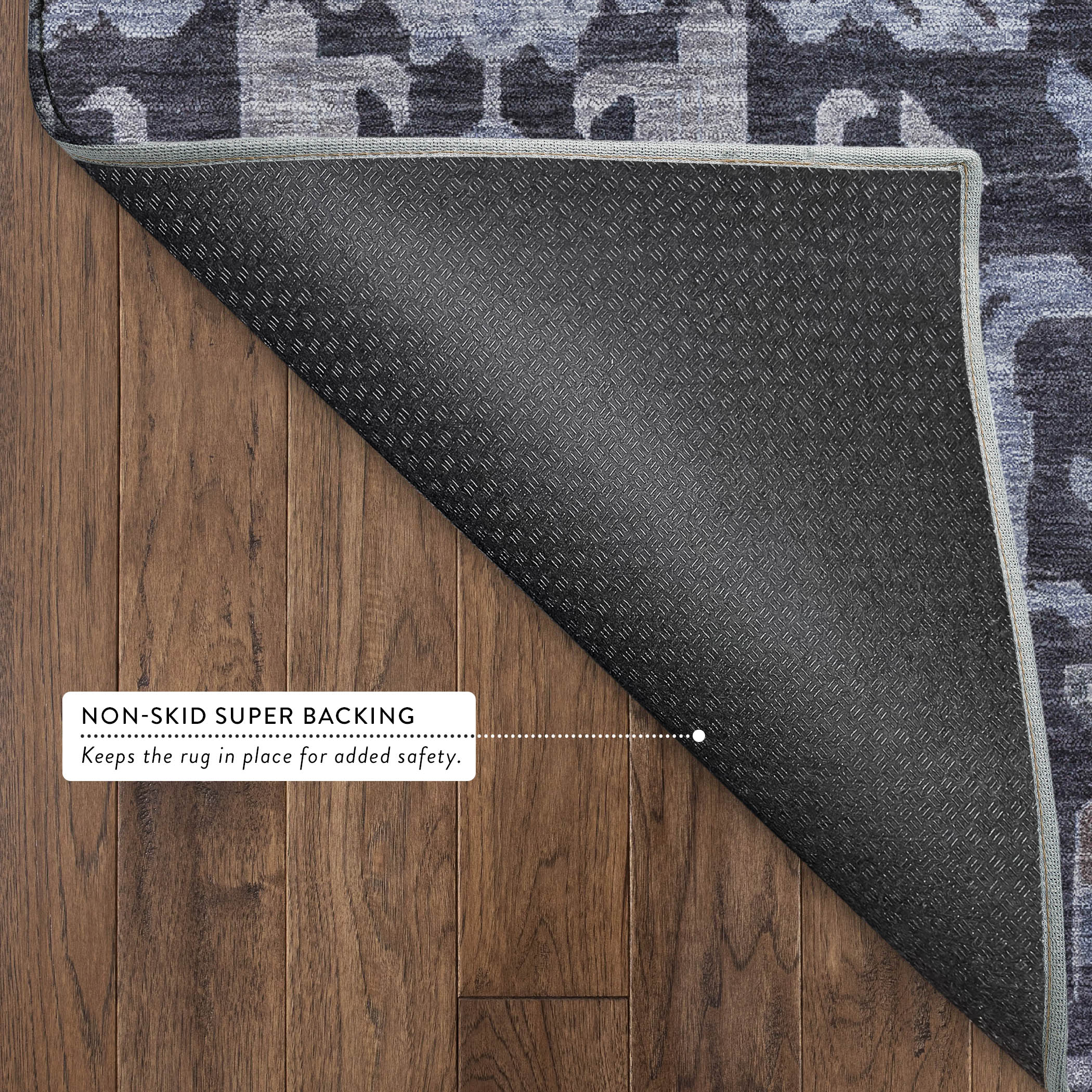 Sarajevo Machine Washable Traditional Navy Blue Rug 1'8" x 2'6" #shape_Rectangle