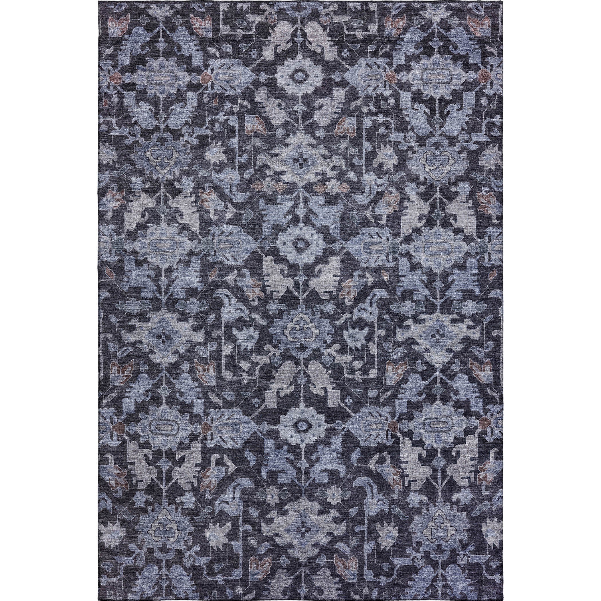 Sarajevo Machine Washable Traditional Navy Blue Rug 3' x 5' #shape_Rectangle