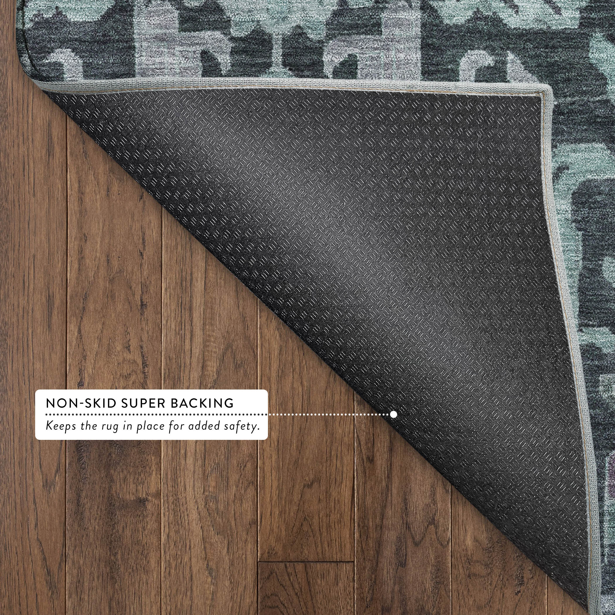 Sarajevo Machine Washable Traditional Teal Rug 1'8" x 2'6" #shape_Rectangle