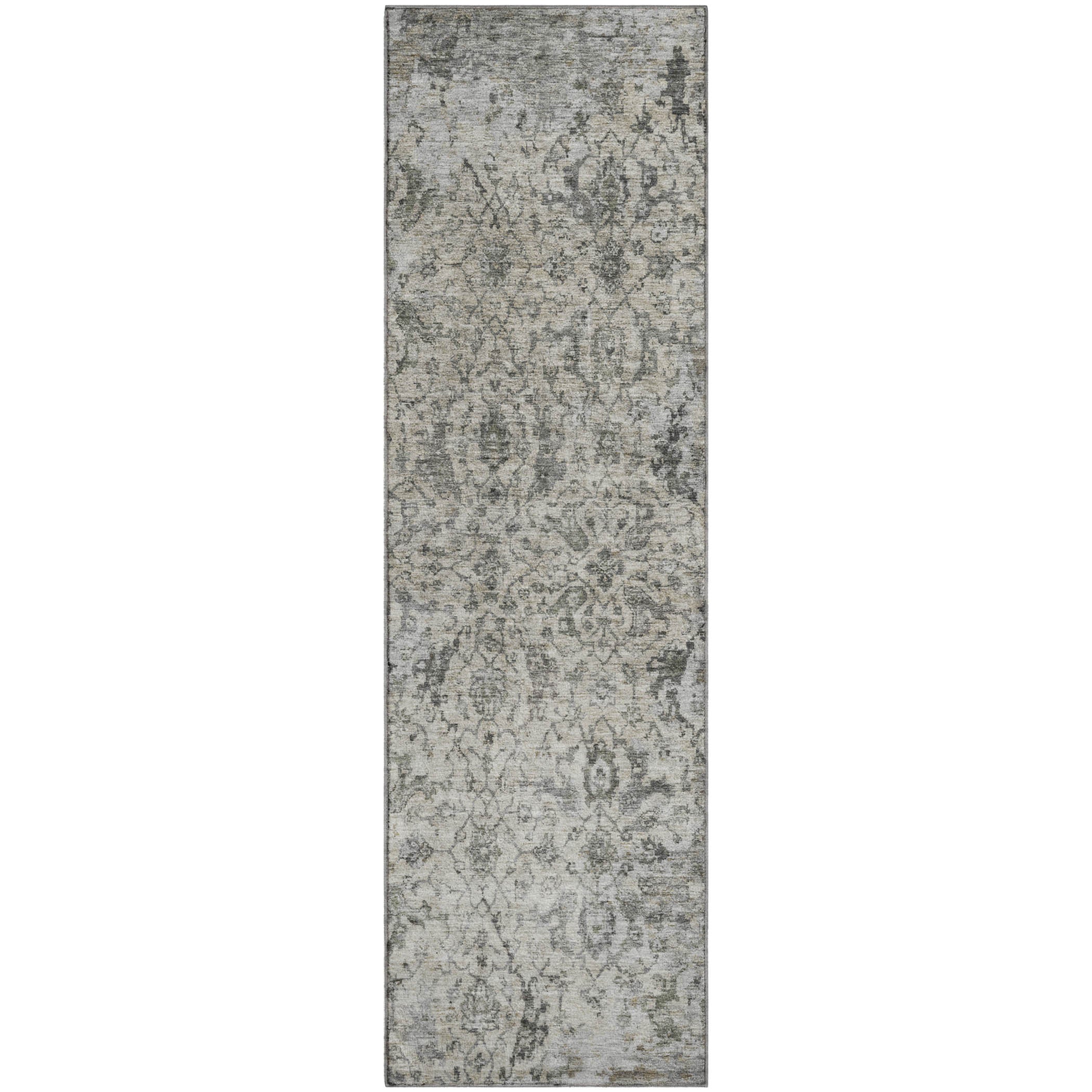 Mdina Machine Washable Traditional Beige Brown Rug 2'3" x 7'6" #shape_Runner