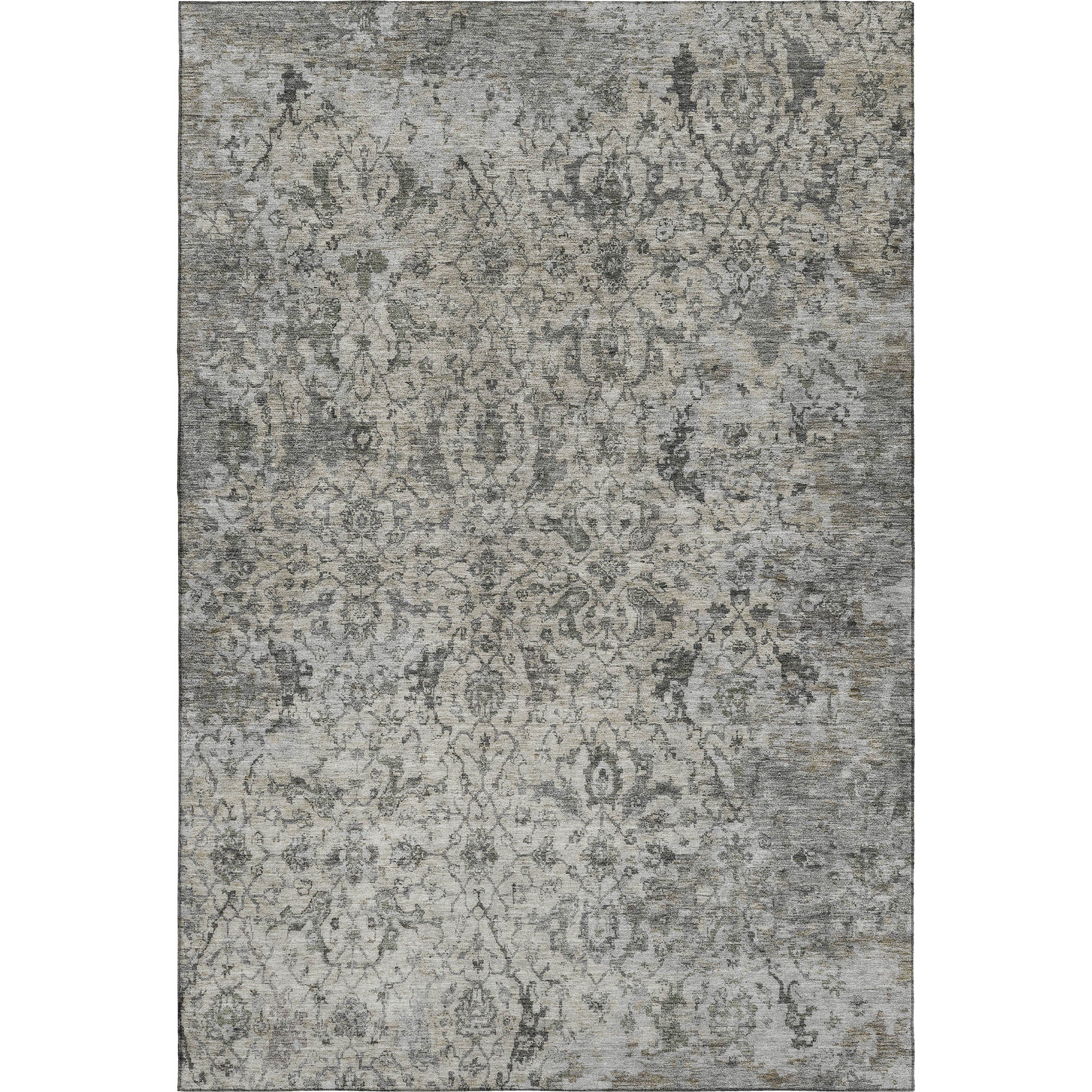 Mdina Machine Washable Traditional Beige Brown Rug 3' x 5' #shape_Rectangle