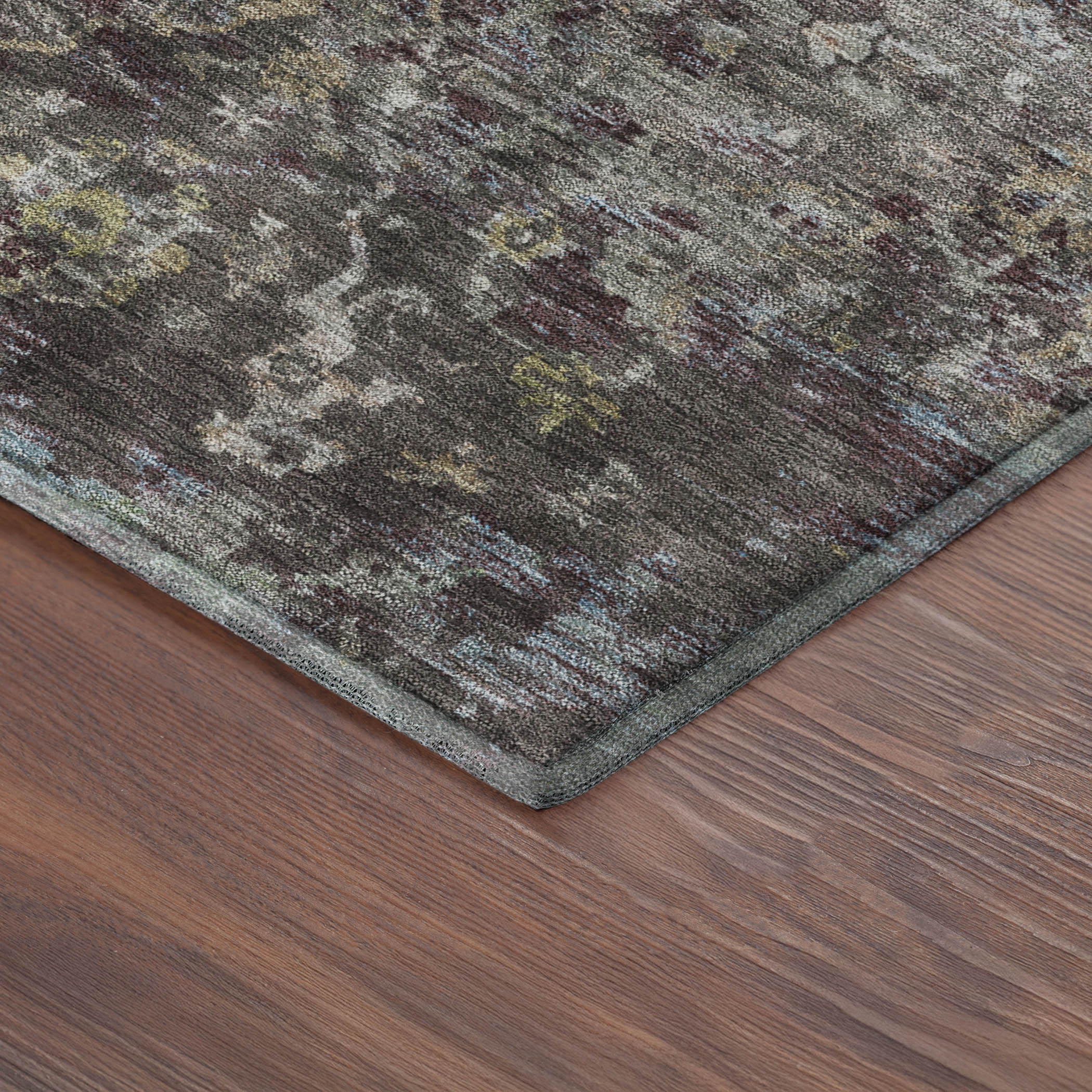 Mdina Machine Washable Transitional Burgundy Red Rug 1'8" x 2'6" #shape_Rectangle