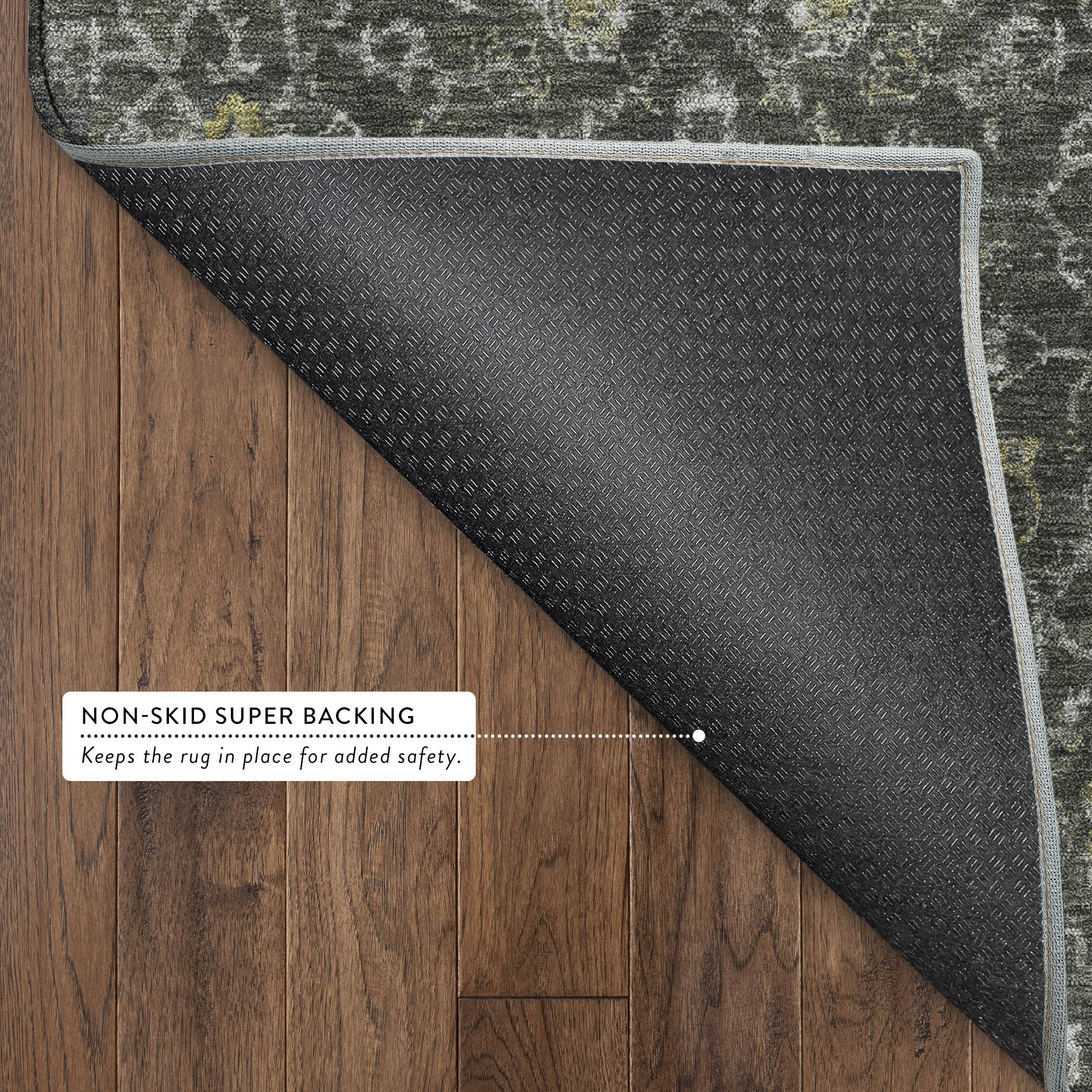 Mdina Machine Washable Transitional Pewter Gray Rug 1'8" x 2'6" #shape_Rectangle