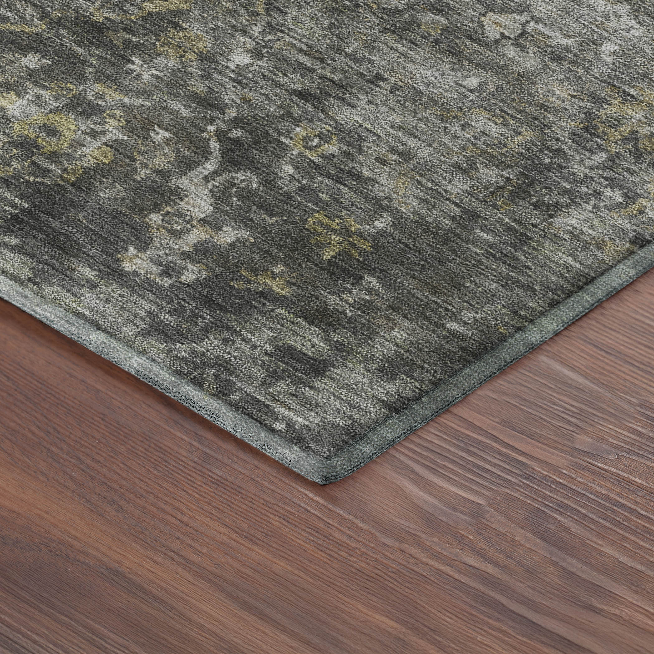Mdina Machine Washable Transitional Pewter Gray Rug 1'8" x 2'6" #shape_Rectangle
