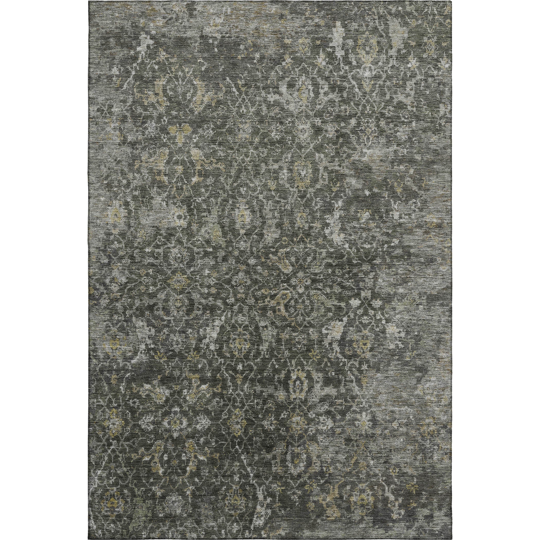 Mdina Machine Washable Transitional Pewter Gray Rug 3' x 5' #shape_Rectangle