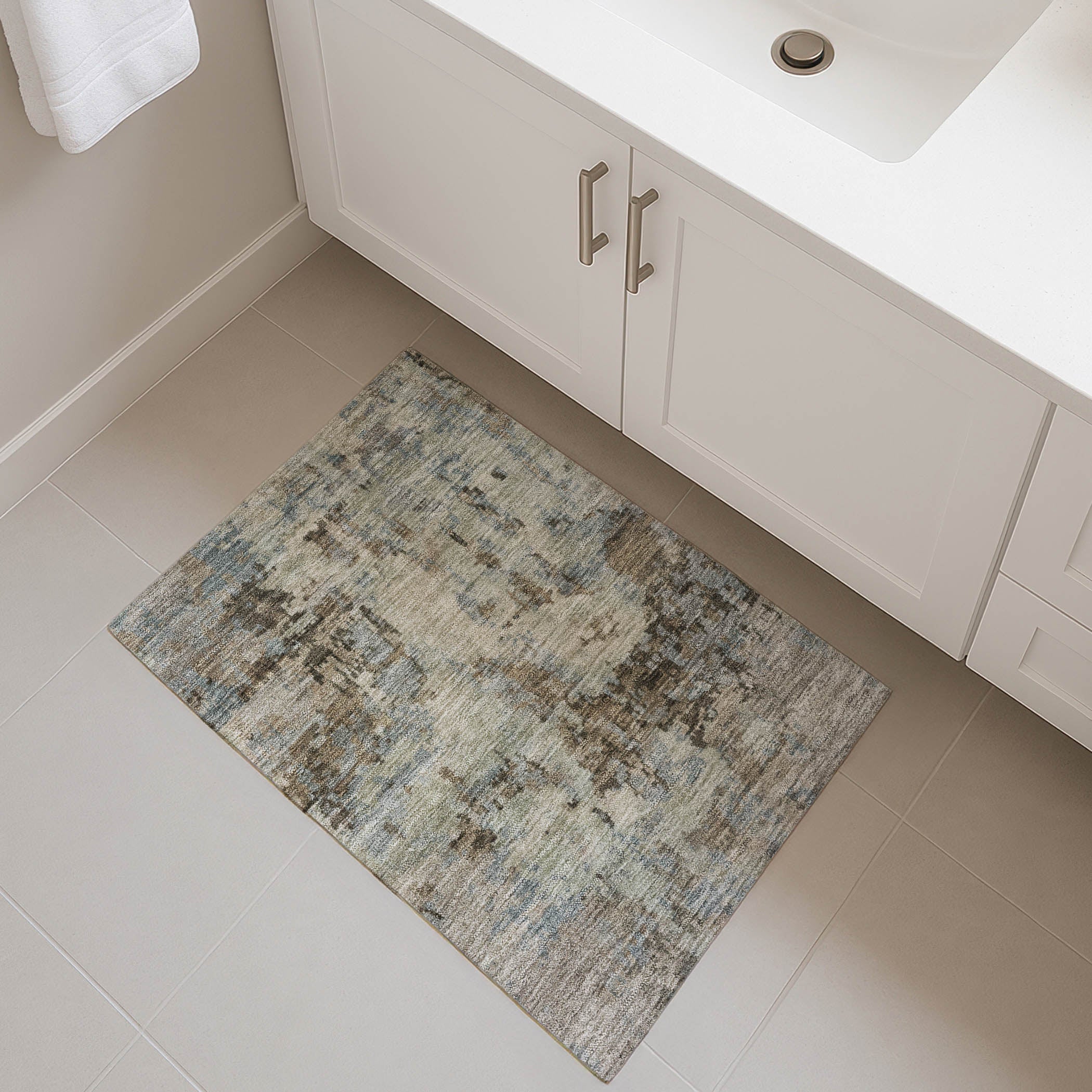 Cairo Machine Washable Transitional Beige Brown Rug 1'8" x 2'6" #shape_Rectangle