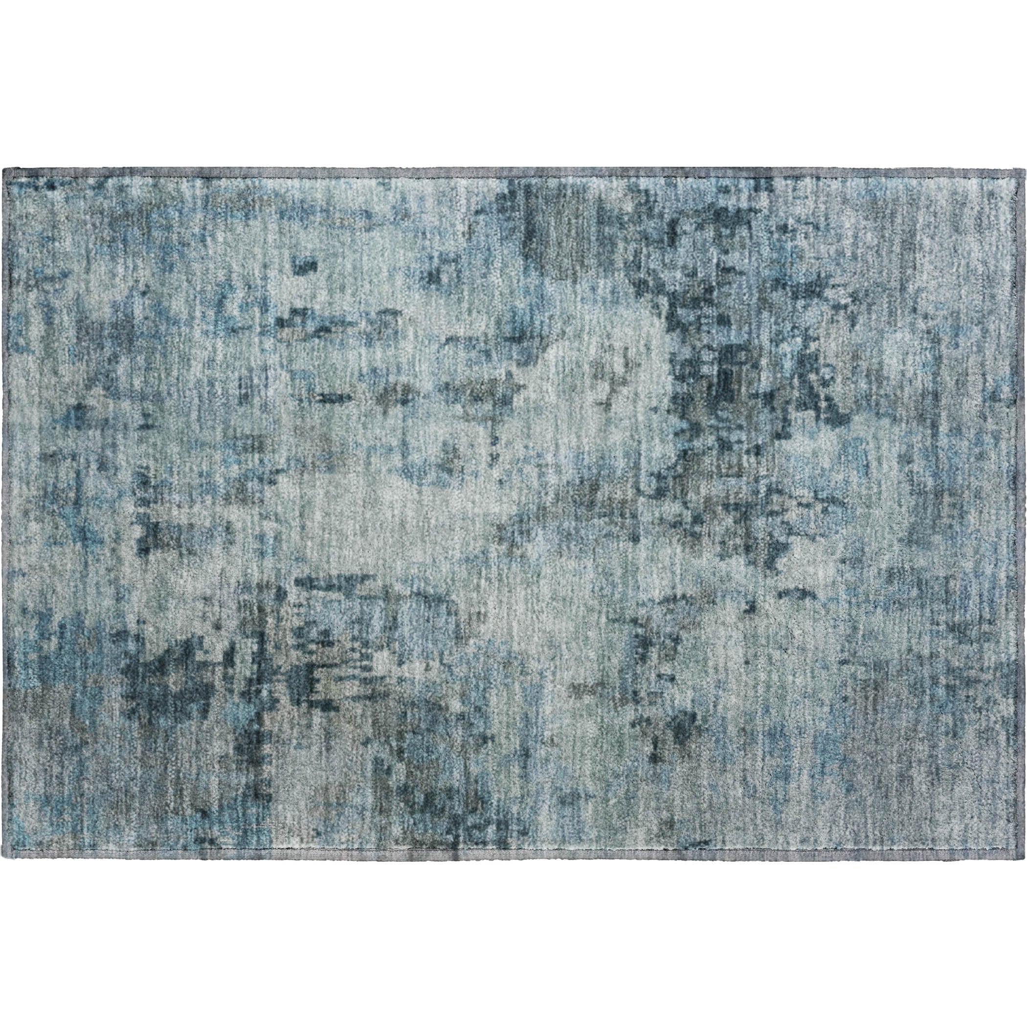 Cairo Machine Washable Transitional Blue Rug 1'8" x 2'6" #shape_Rectangle