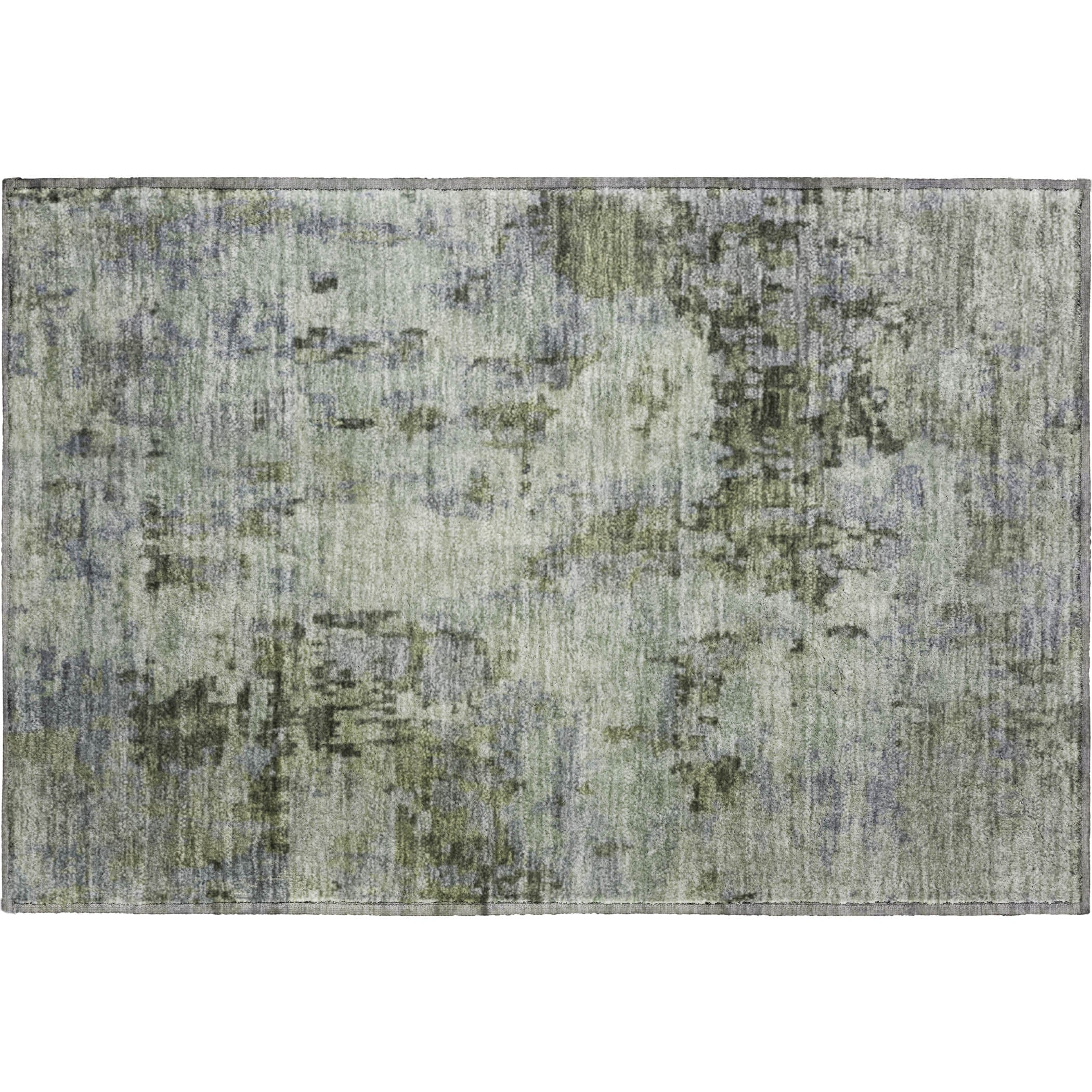 Cairo Machine Washable Transitional Green Rug 1'8" x 2'6" #shape_Rectangle