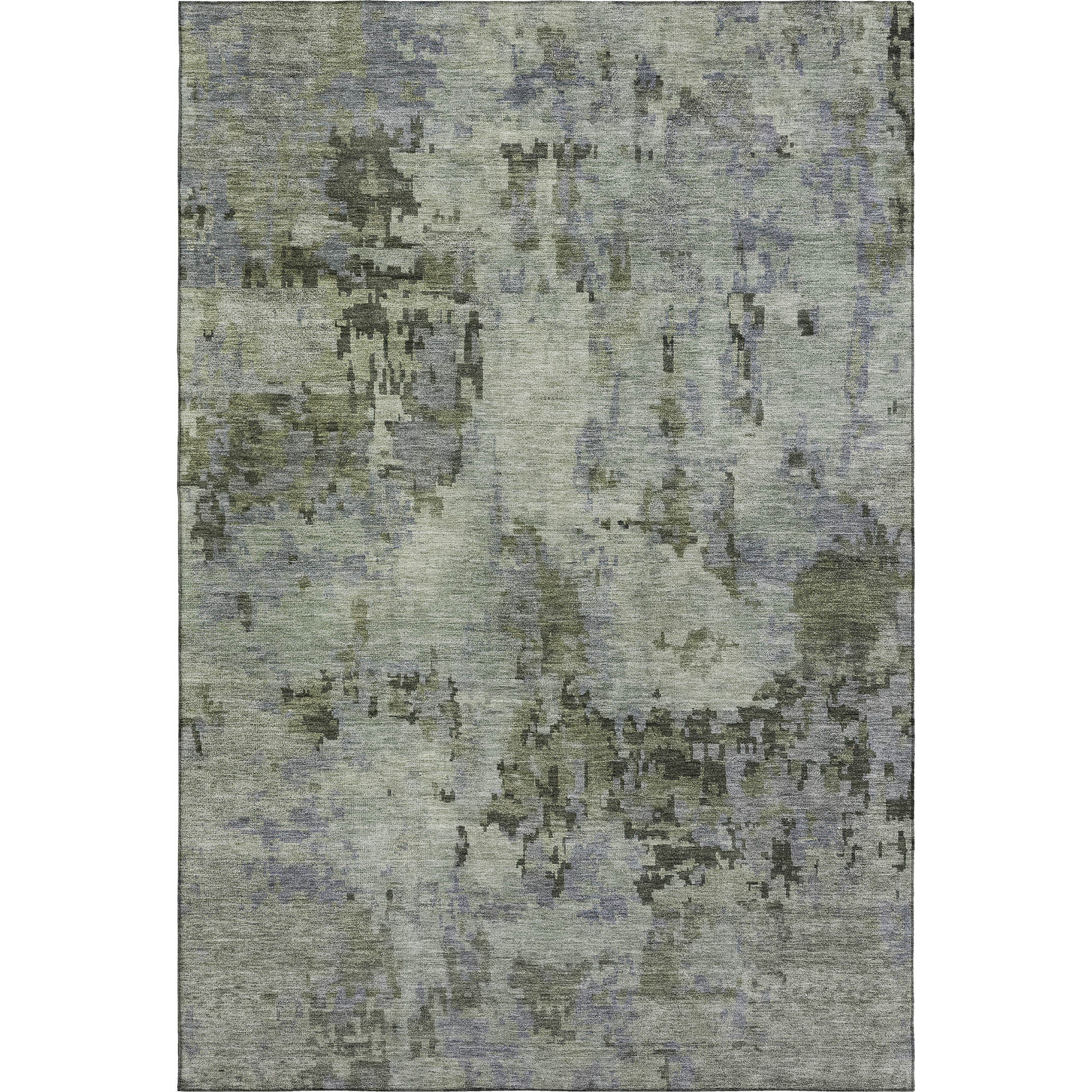 Cairo Machine Washable Transitional Green Rug 3' x 5' #shape_Rectangle