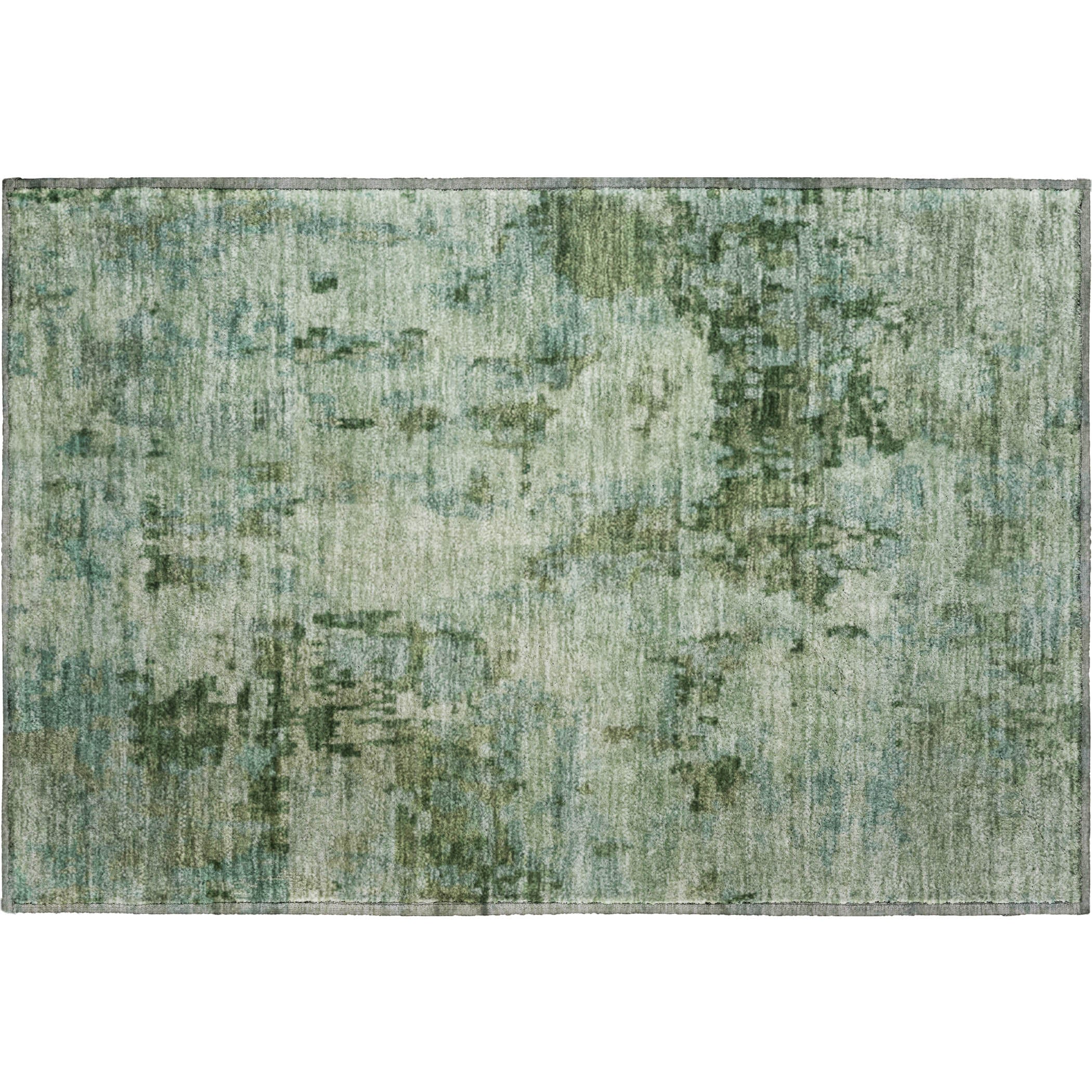 Cairo Machine Washable Transitional Sage Green Rug 1'8" x 2'6" #shape_Rectangle