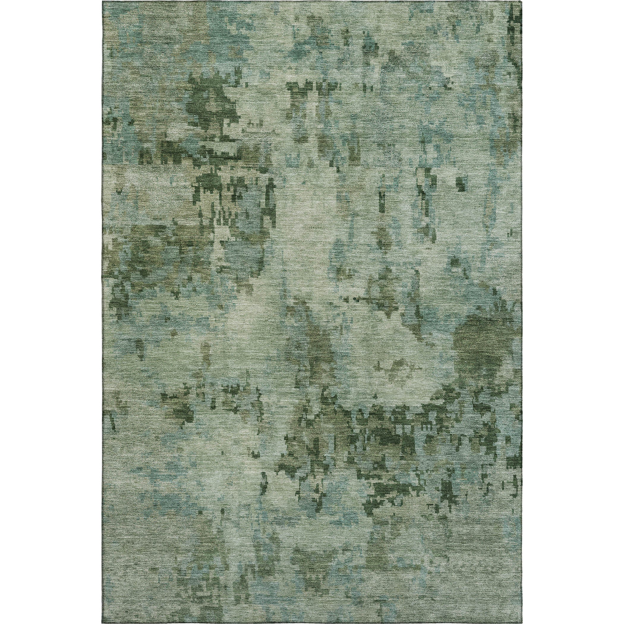 Cairo Machine Washable Transitional Sage Green Rug 3' x 5' #shape_Rectangle