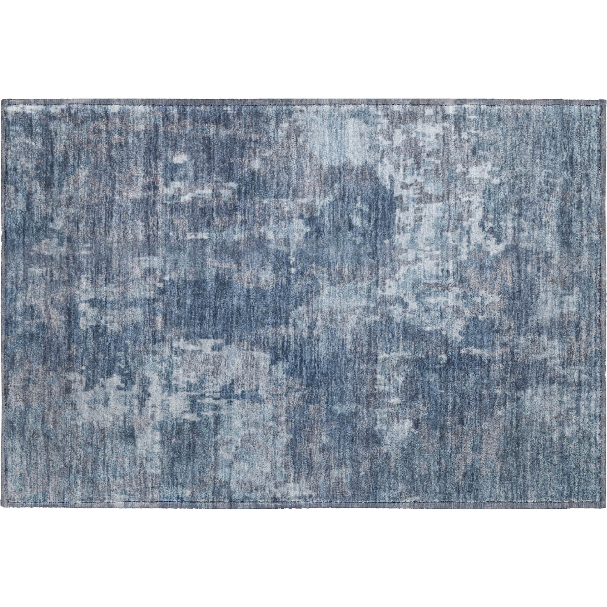 Kotor Machine Washable Transitional Blue Rug 1'8" x 2'6" #shape_Rectangle