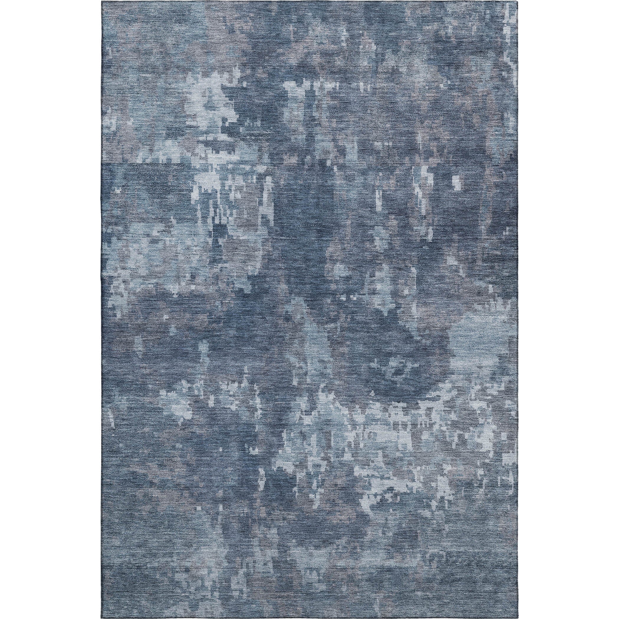 Kotor Machine Washable Transitional Blue Rug 3' x 5' #shape_Rectangle