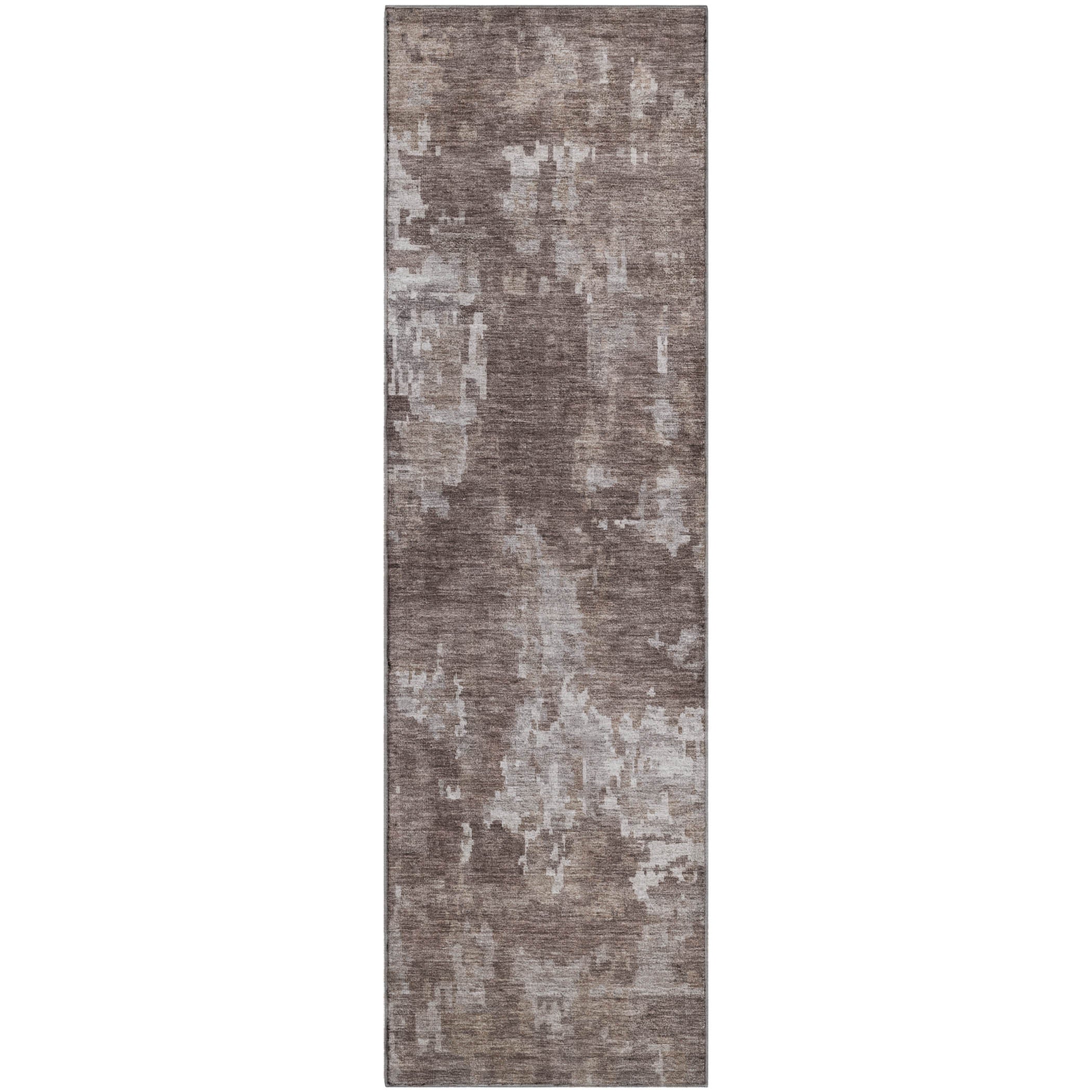 Kotor Machine Washable Transitional Brown Rug 2'3" x 7'6" #shape_Runner