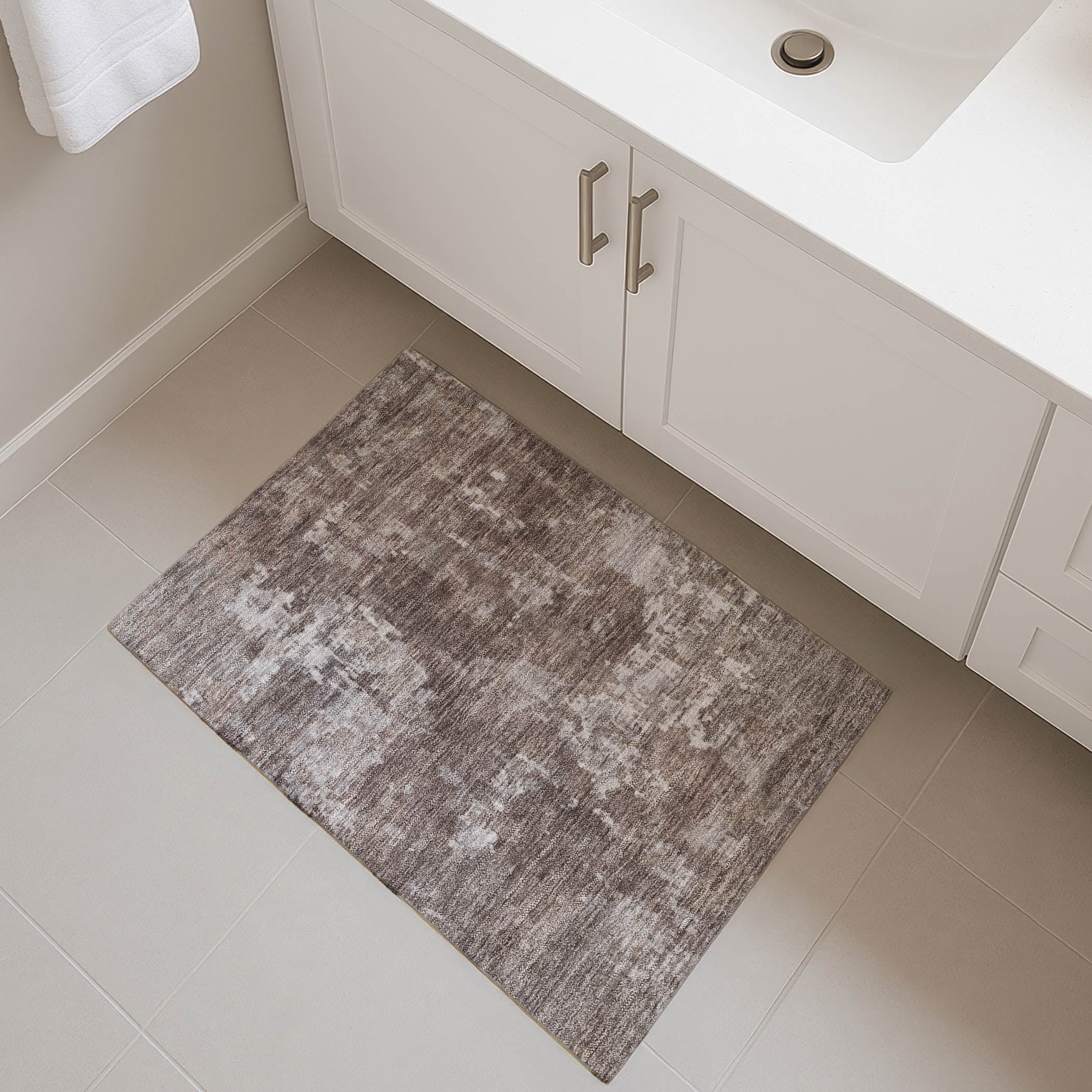Kotor Machine Washable Transitional Brown Rug 1'8" x 2'6" #shape_Rectangle