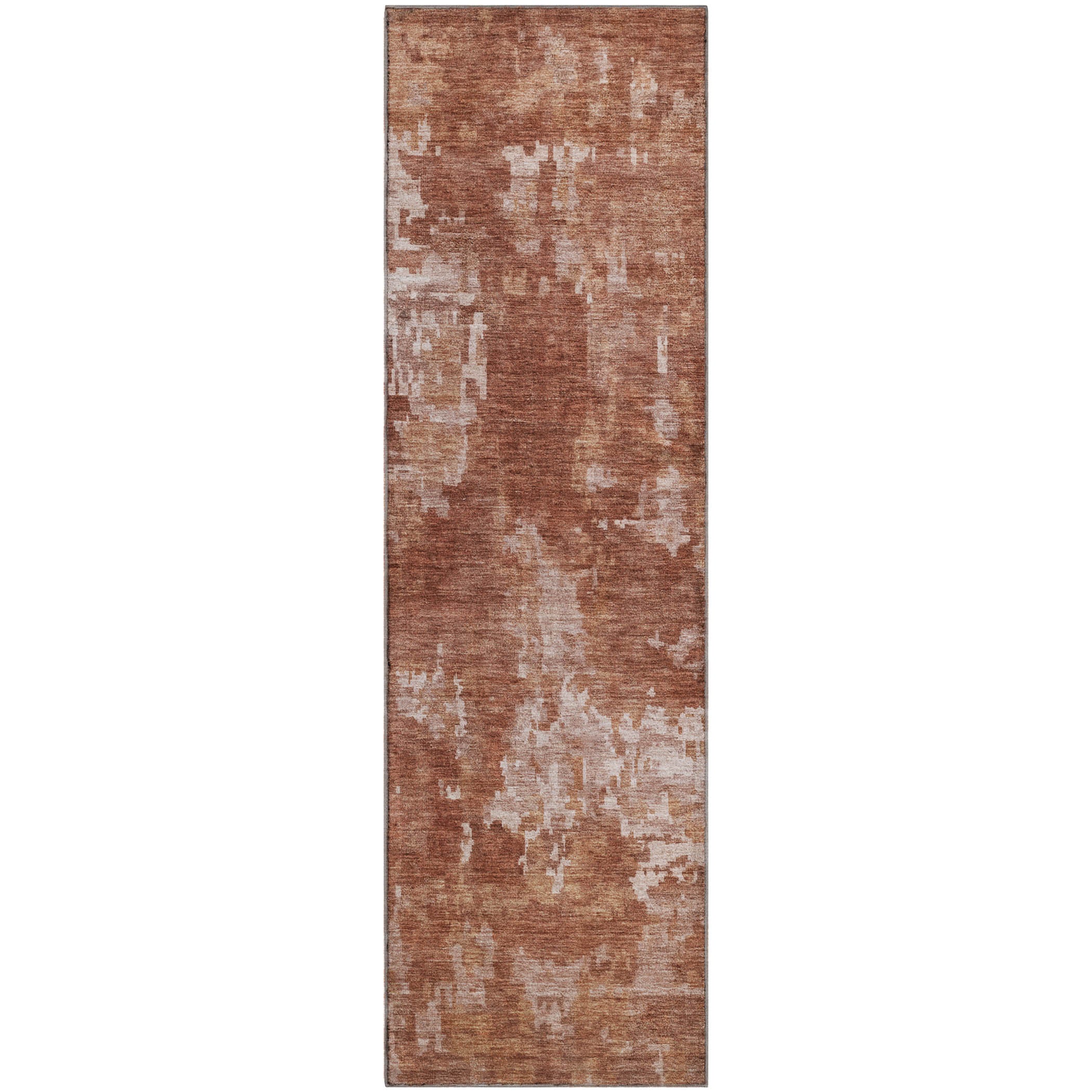 Kotor Machine Washable Transitional Copper Orange Rug 2'3" x 7'6" #shape_Runner