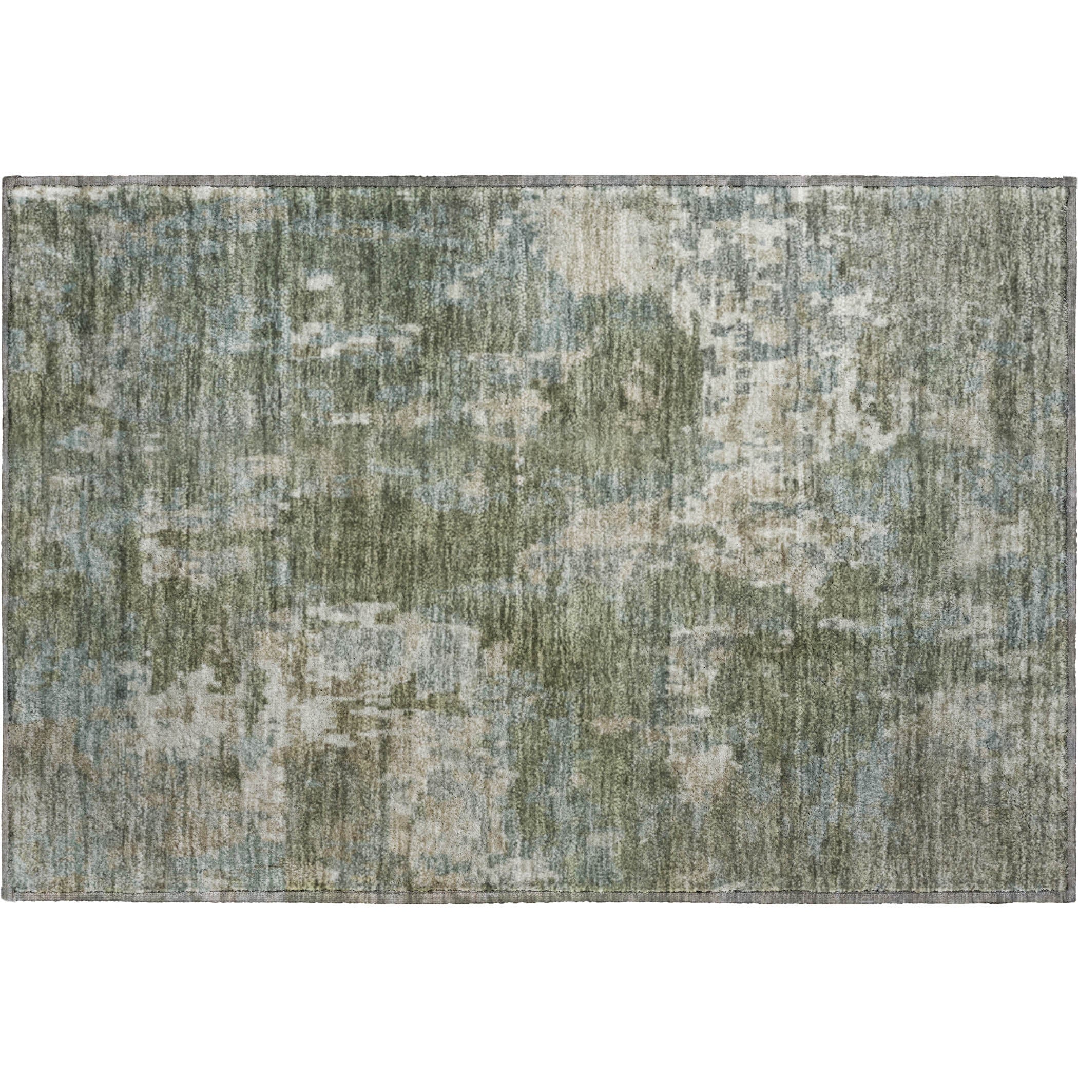 Kotor Machine Washable Transitional Fern Green Rug 1'8" x 2'6" #shape_Rectangle