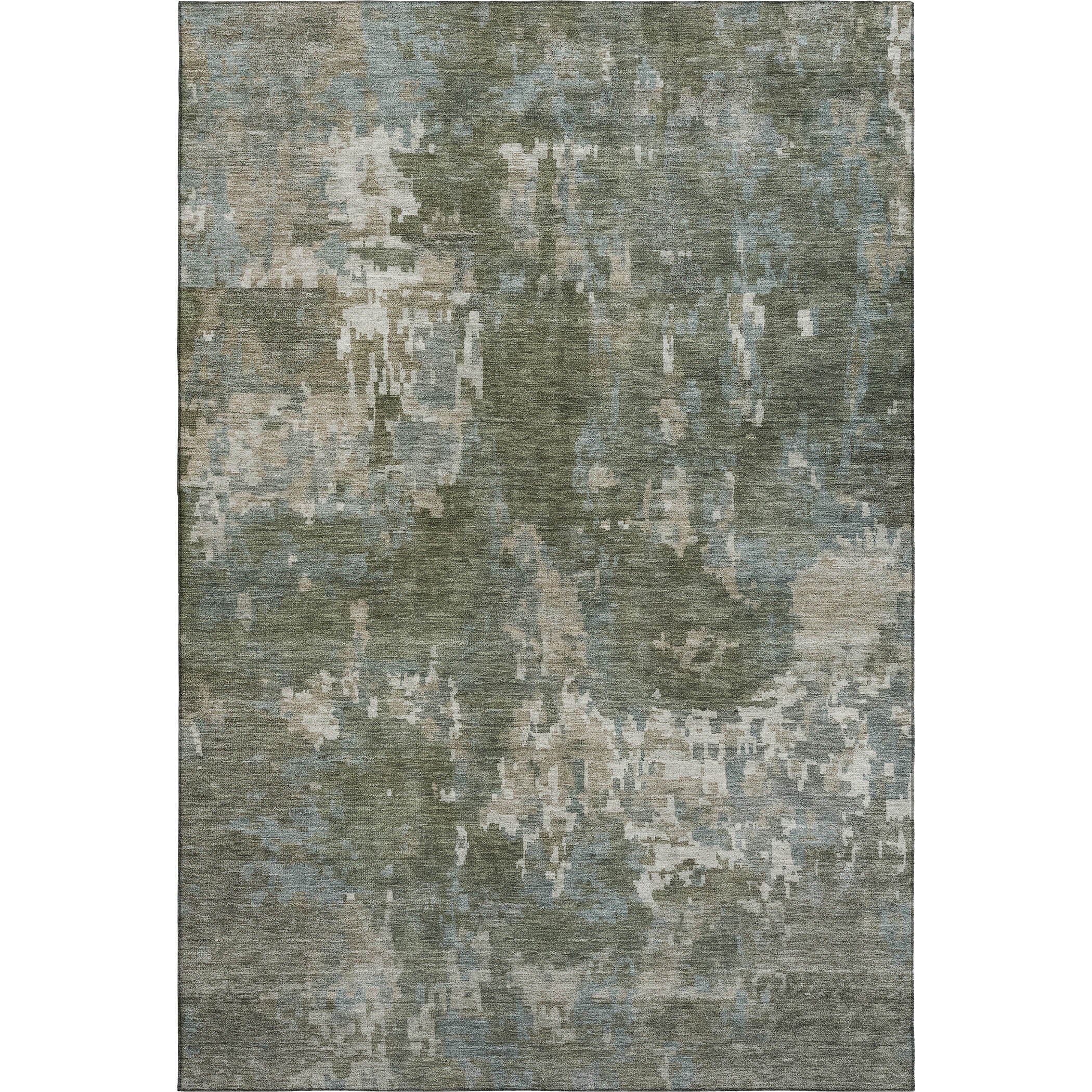 Kotor Machine Washable Transitional Fern Green Rug 3' x 5' #shape_Rectangle